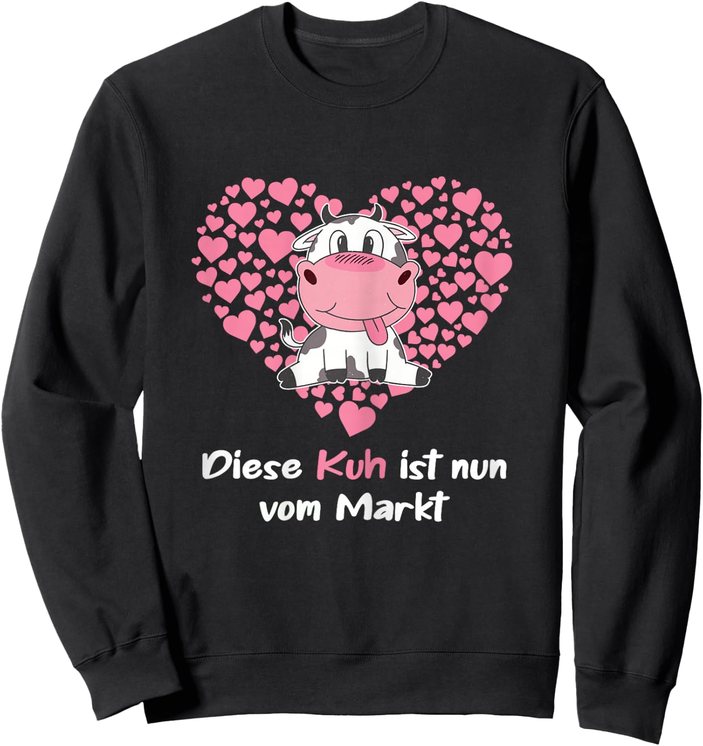 Damen Landwirtin Braut Outfit mit Kuh JGA Sweatshirt - Sweatshirt | Black