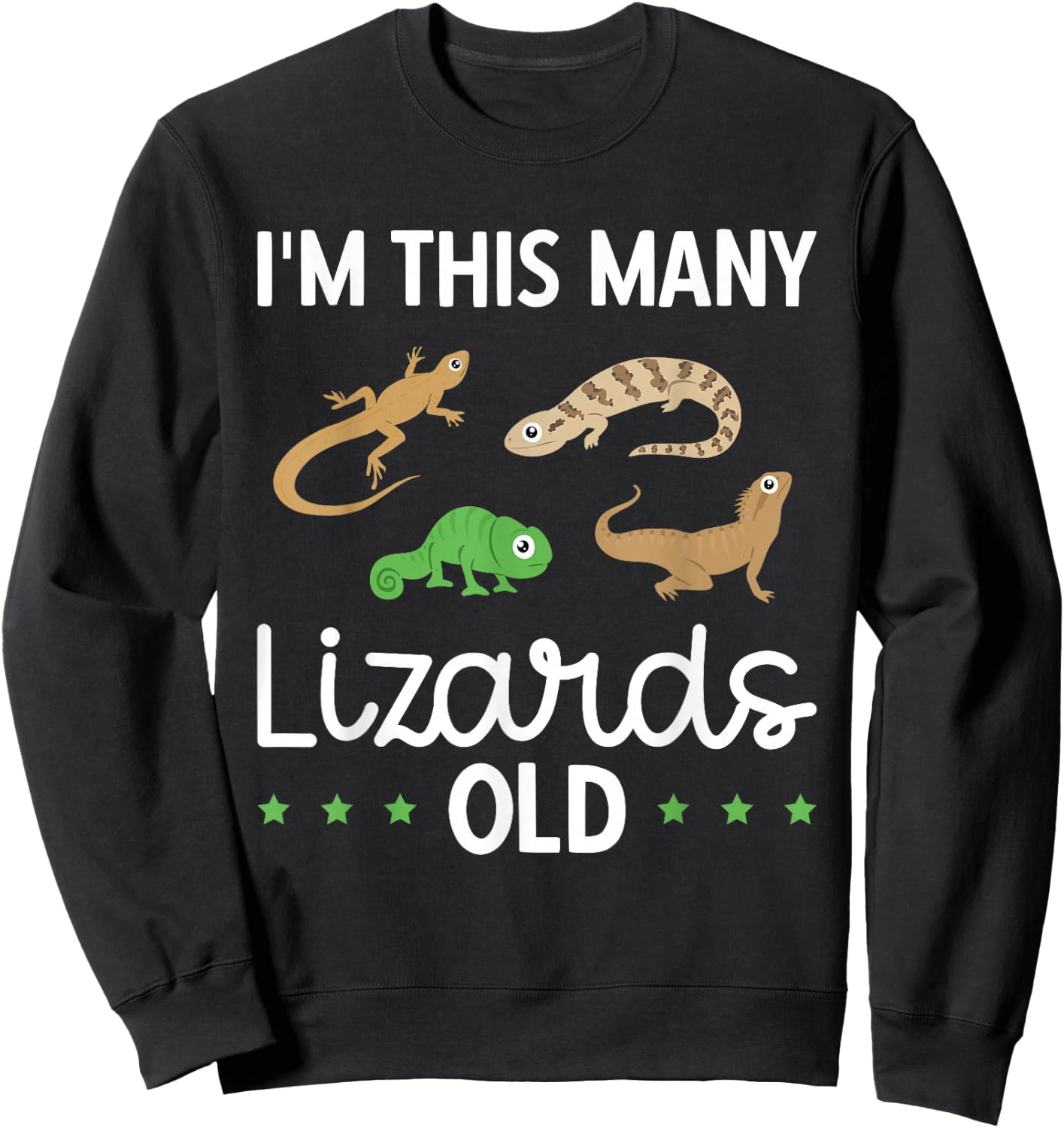 Children's Reptile Lizard Birthday Sweatshirt - Sweatshirt | Black