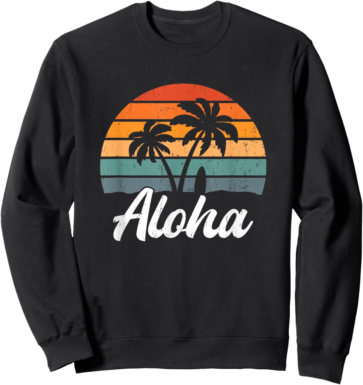 Aloha Hawaiian Shirt Surf Beach Palm Tree , black Sweatshirt - Sweatshirt | Black