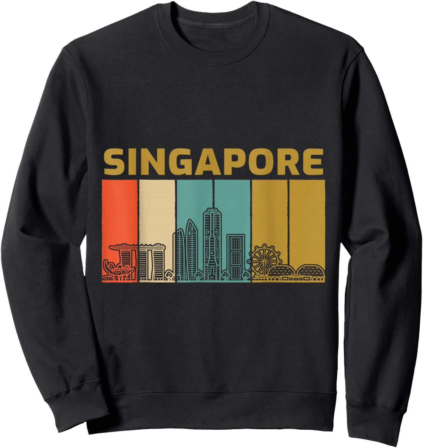 Amazing Singapore Skyline Love City Sweatshirt - Sweatshirt | Black