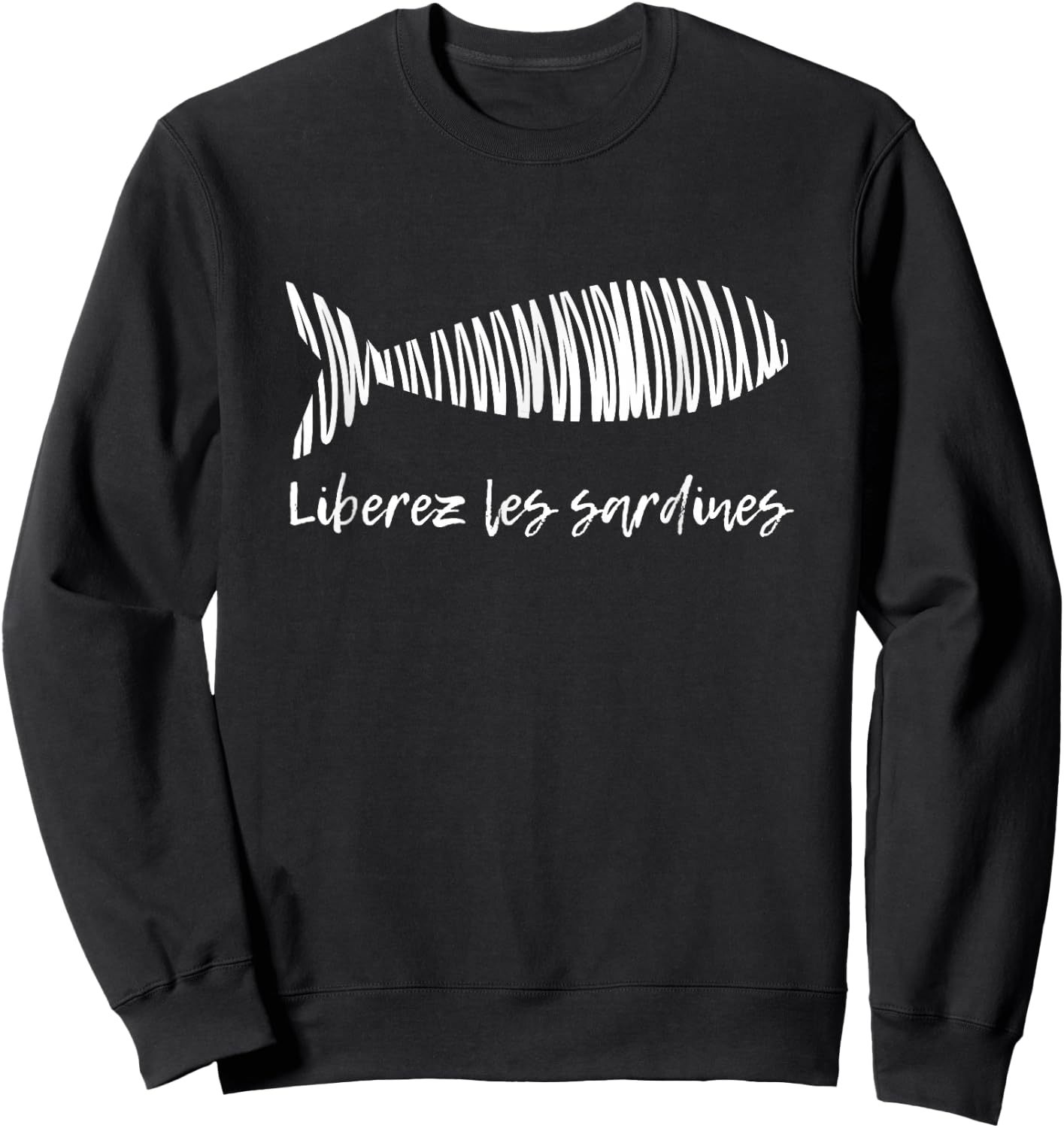 Free Sardines Sardines Sardine Aesthetic Fisherman , Black, S Sweatshirt - Sweatshirt | Black