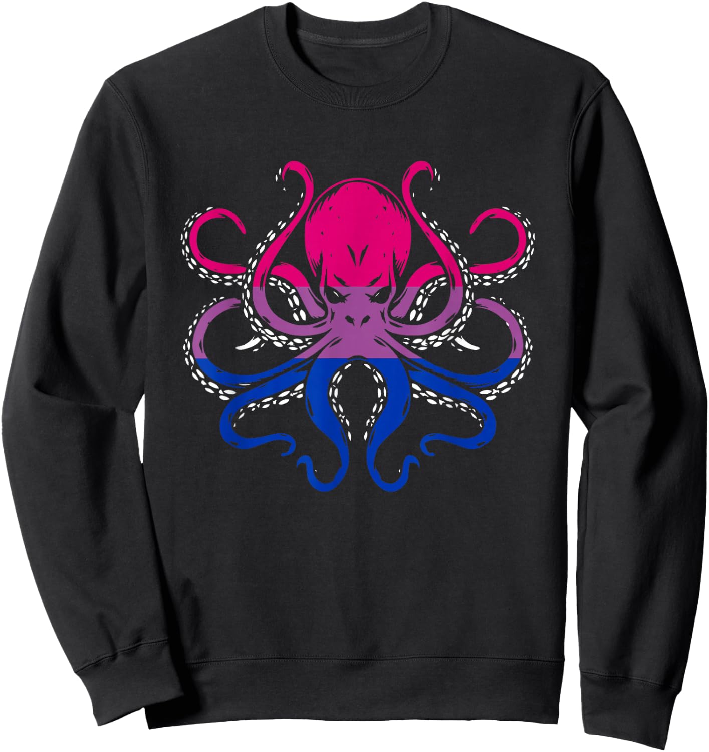 LGBT-Q Octopos Bisexual Pride LGBT-Q Ally Marine Animal Sweatshirt - Sweatshirt | Black