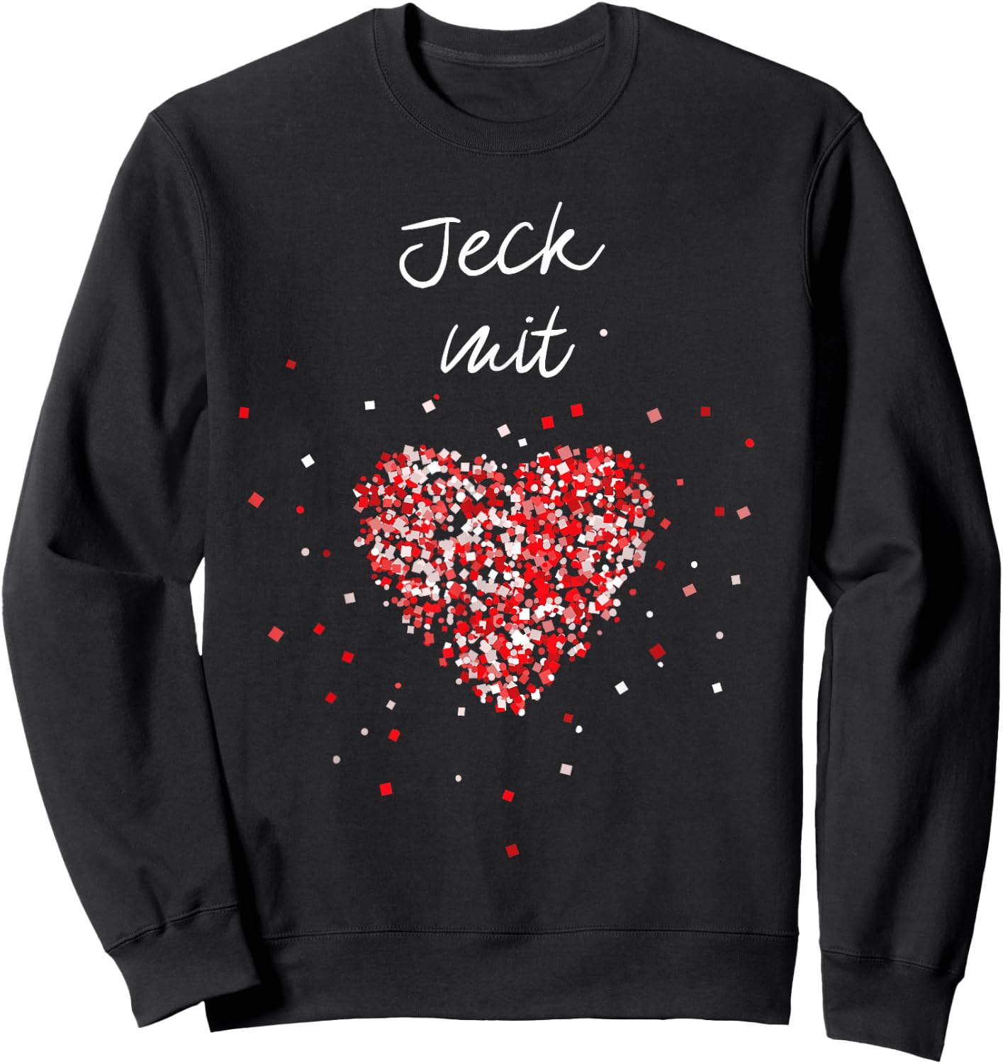 Jeck with Heart Red White Carnival Confetti Cologne Cologne , black Sweatshirt - Sweatshirt | Black