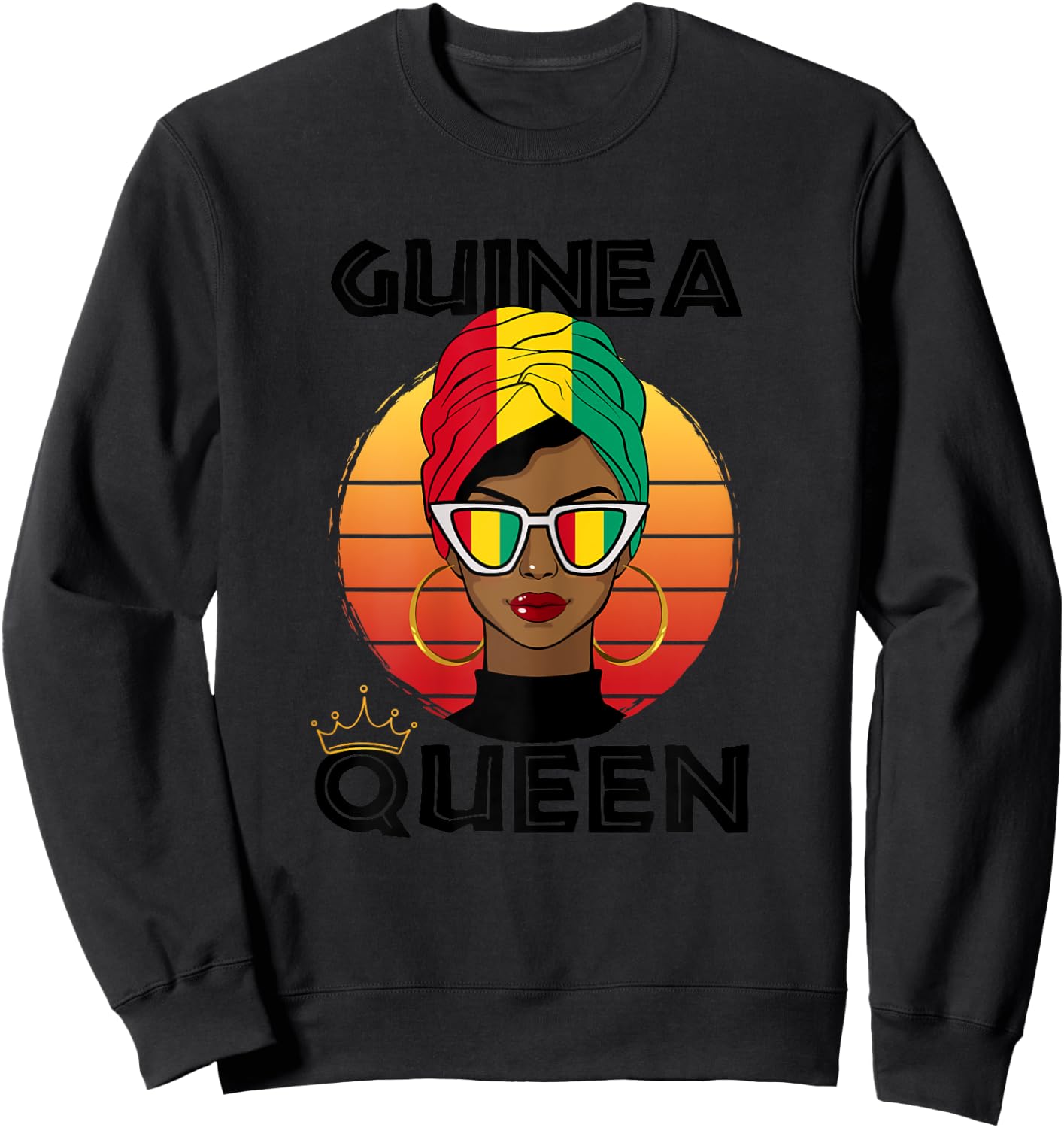 Guinean Queen African Queen Guinea Flag Guinean Women Girls Sweatshirt - Sweatshirt | Black