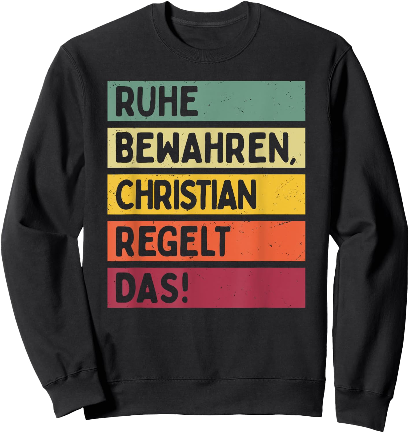 with German Text in Retro Colours [German Language], black Sweatshirt - Sweatshirt | Black