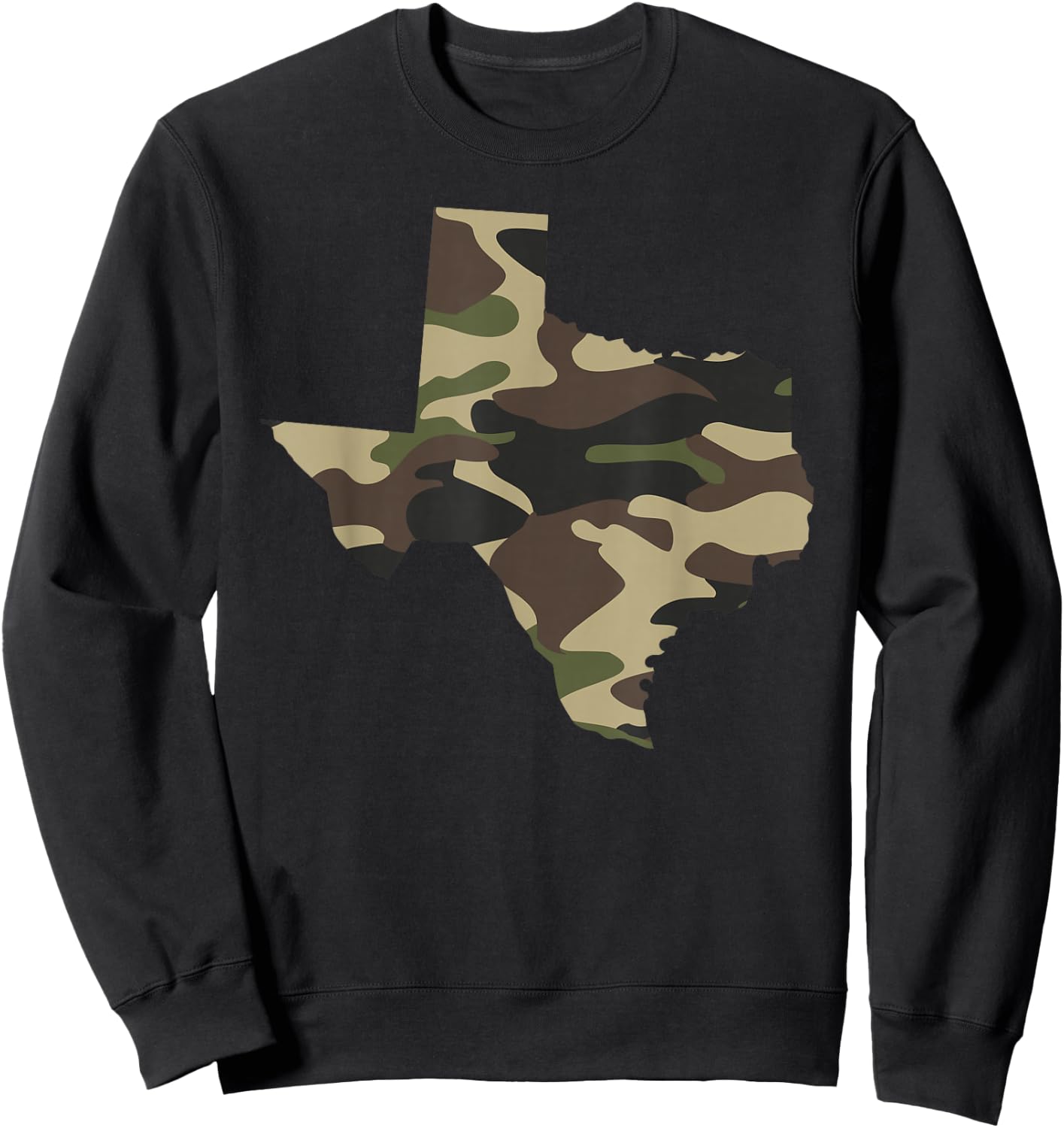 Texas Military Camo State Outline Sweatshirt - Sweatshirt | Black