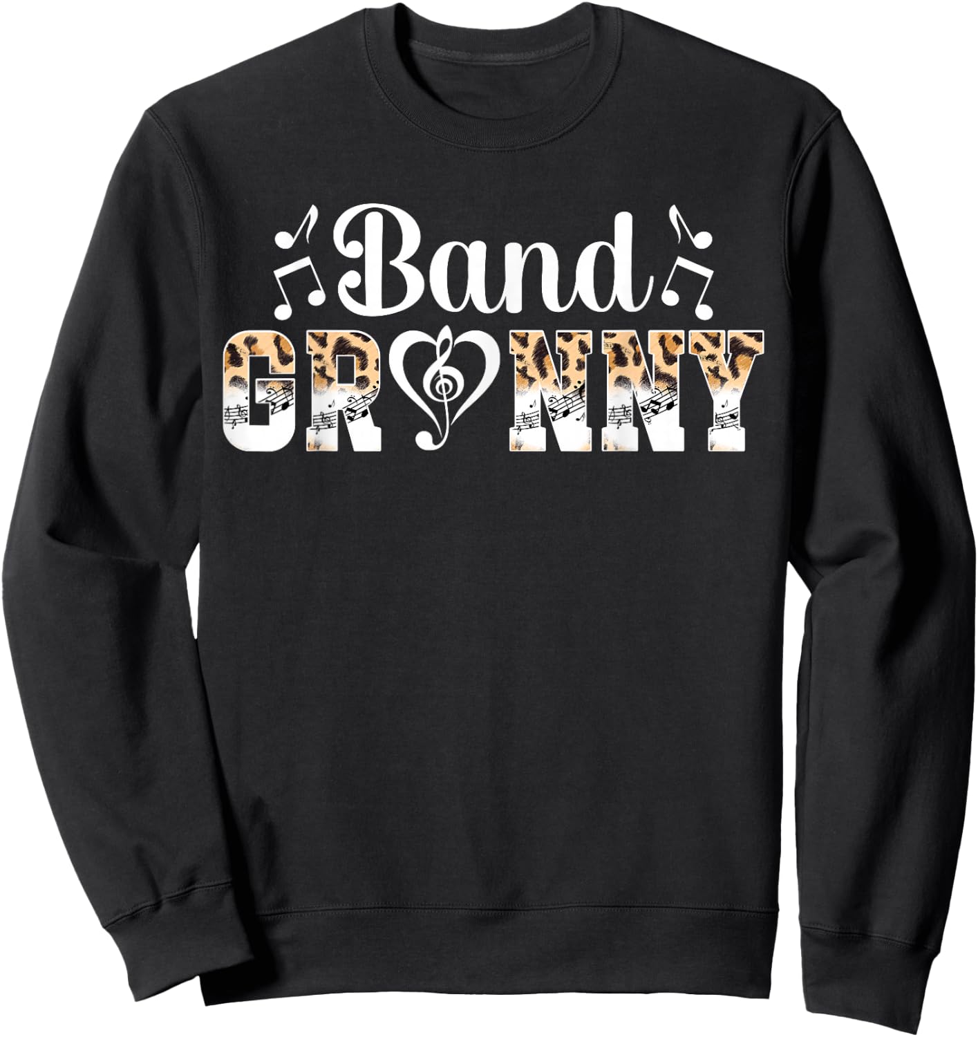 Band Granny Leopard Marching Band Granny Grandma Sweatshirt - Sweatshirt | Black