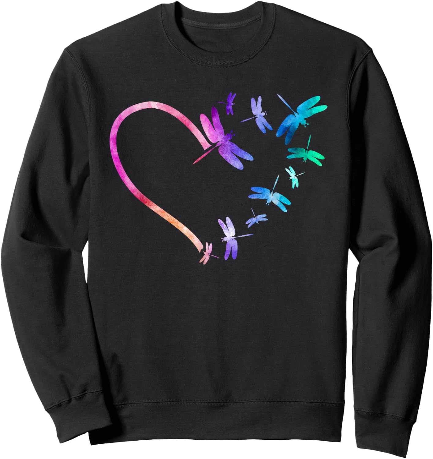 Dragonflies Heart Dragonfly Lover Sweatshirt - Sweatshirt | Black