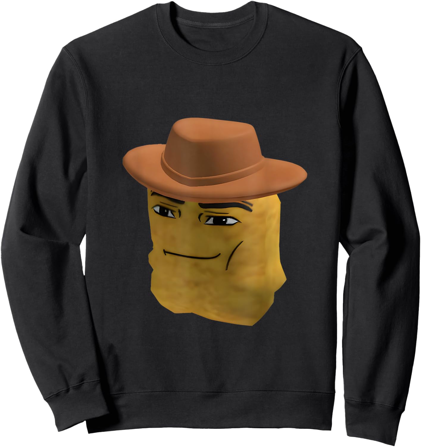 Chicken Nugget Cowboy Meme Sweatshirt - Sweatshirt | Black