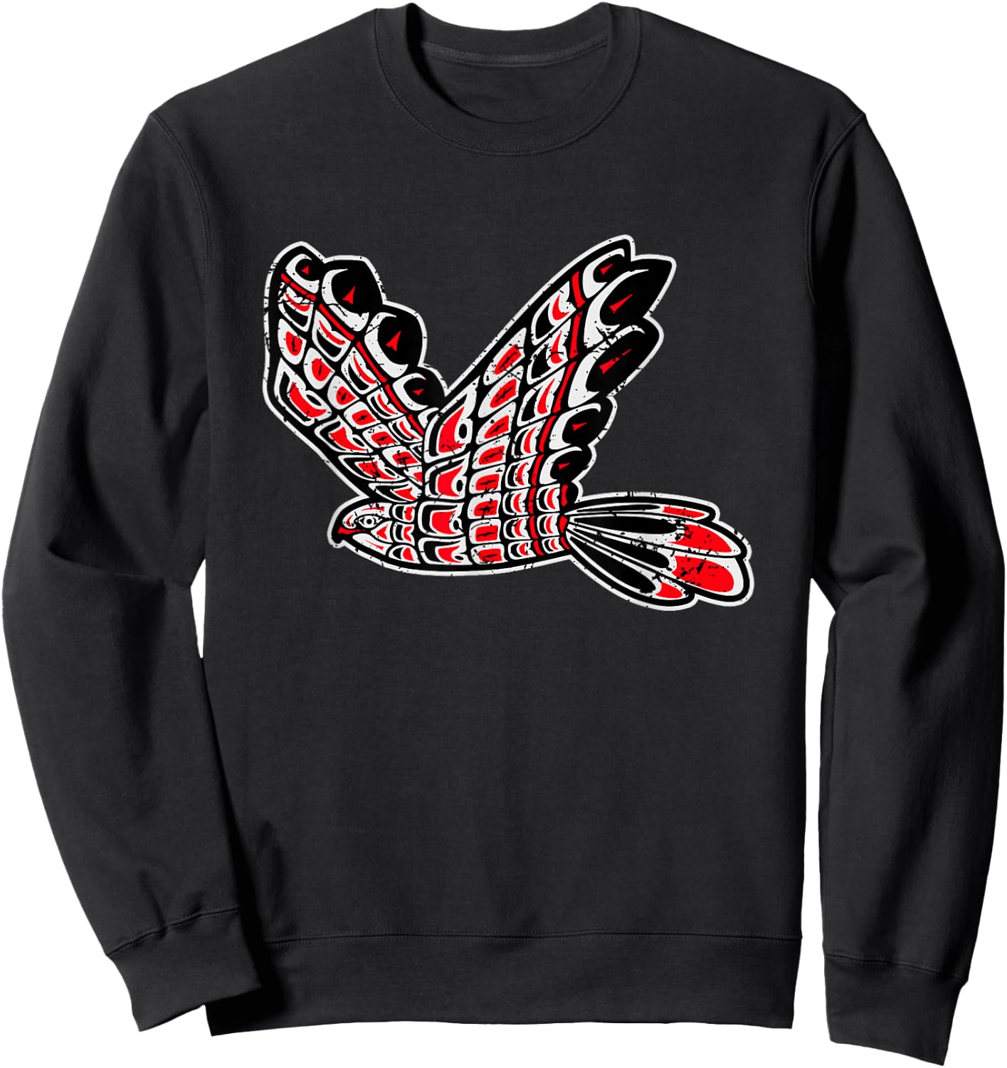 Red Tail Hawk Native American Tribal Bird Totem Birdwatcher Sweatshirt - Sweatshirt | Black