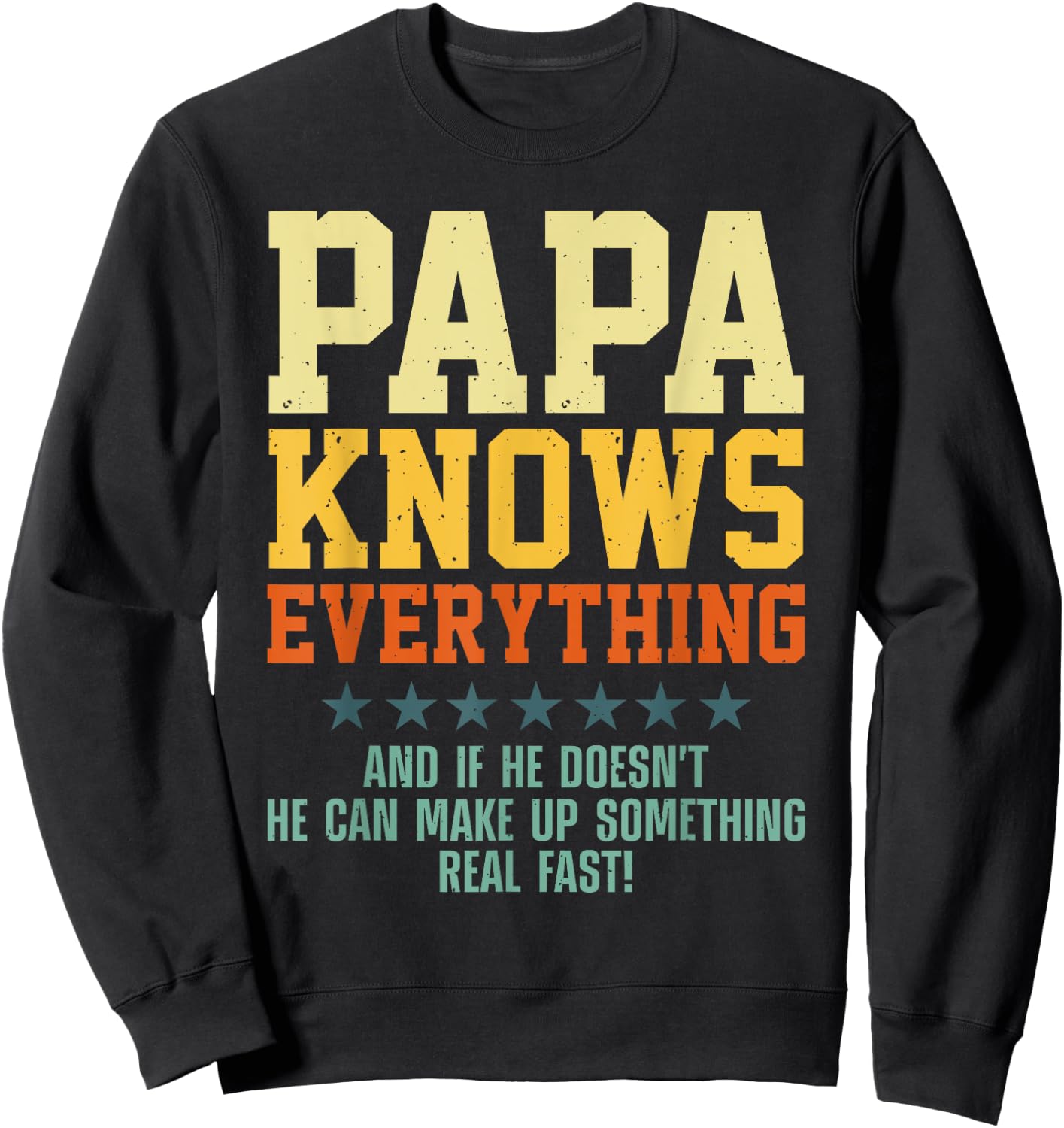 Best Papa Art For Grandpa From Grandkids Father's Day Papa Sweatshirt - Sweatshirt | Black