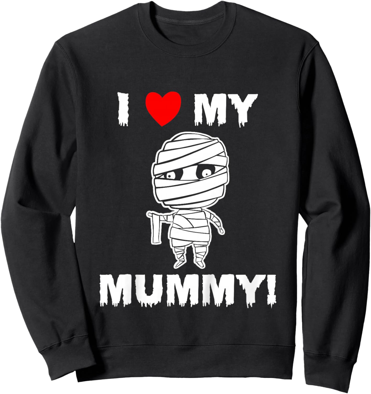 Kids Cute I Love My Mummy Funny Halloween Sweatshirt - Sweatshirt | Black
