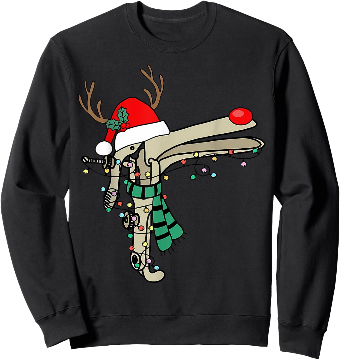 Christmas Speculum Reindeer Obgyn Nurse Santa Hat Nursing Sweatshirt - Sweatshirt | Black