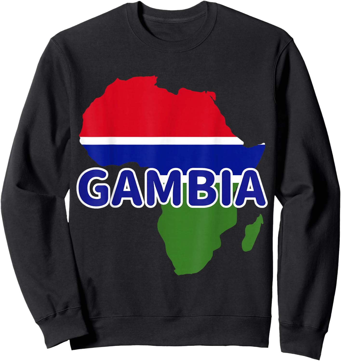 Gambia Gambian Pride Flag Map Africa Print Sweatshirt - Sweatshirt | Black