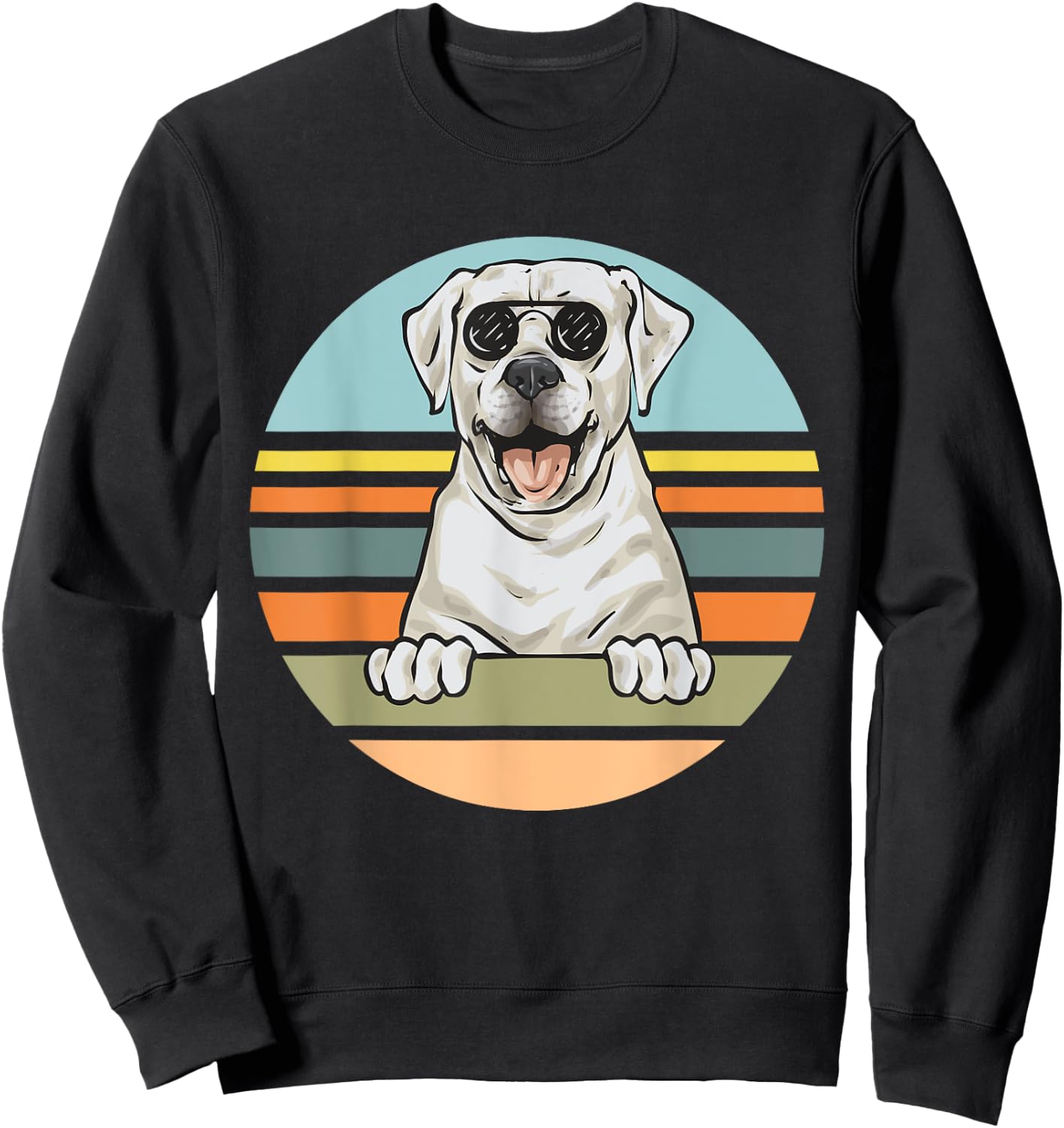 White Labrador Retriever With Sunglasses White Lab Sweatshirt - Sweatshirt | Black