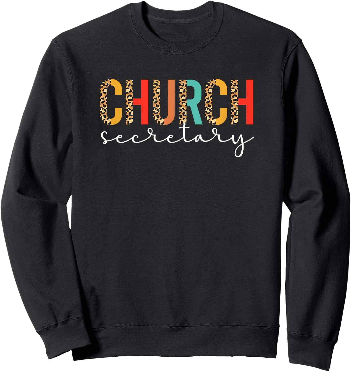Church Secretary Leopard Church Secretaries Sweatshirt - Sweatshirt | Black
