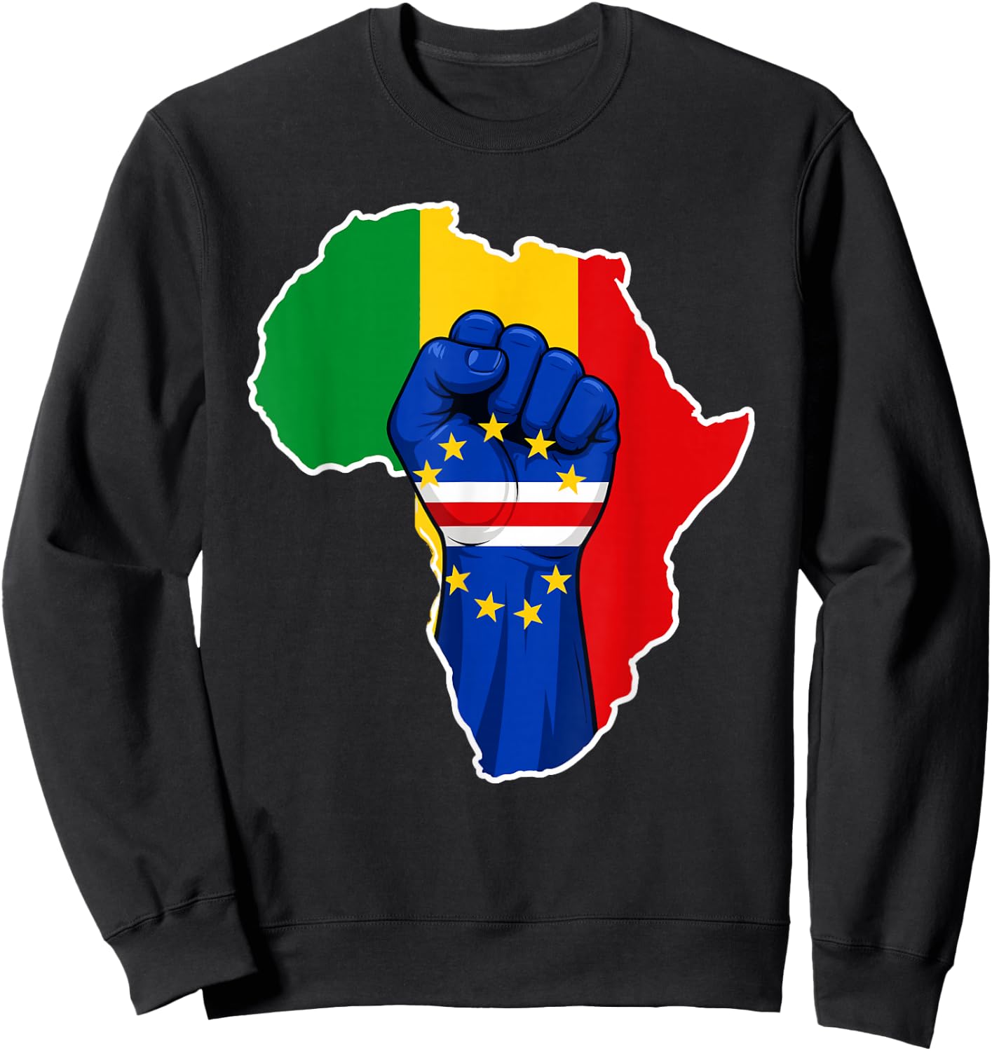 Cape Verdean African Pride Flag Love Cape Verde Sweatshirt - Sweatshirt | Black