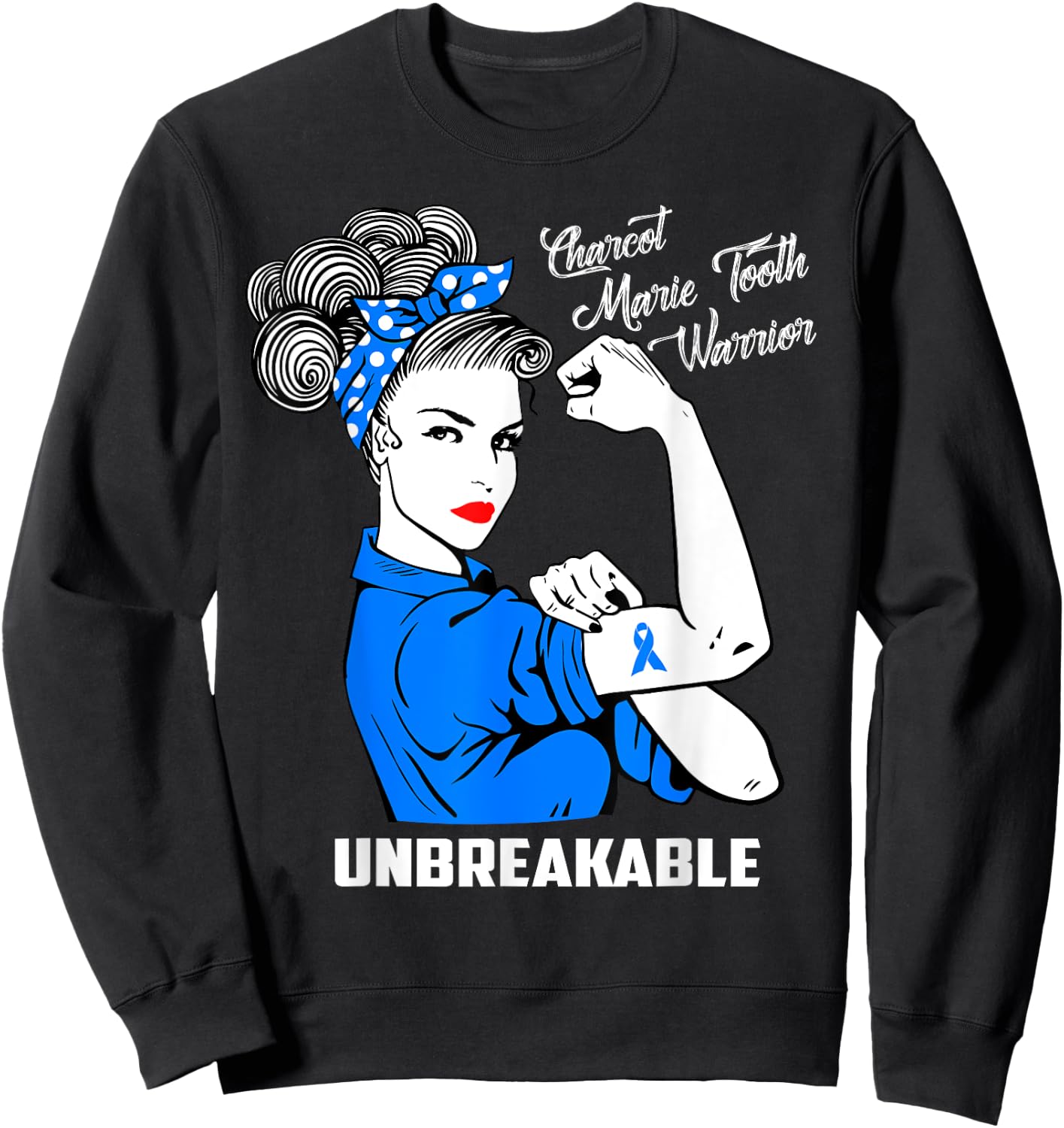 Charcot Marie Tooth Warrior Unbreakable Shirt CMT Awareness Sweatshirt - Sweatshirt | Black