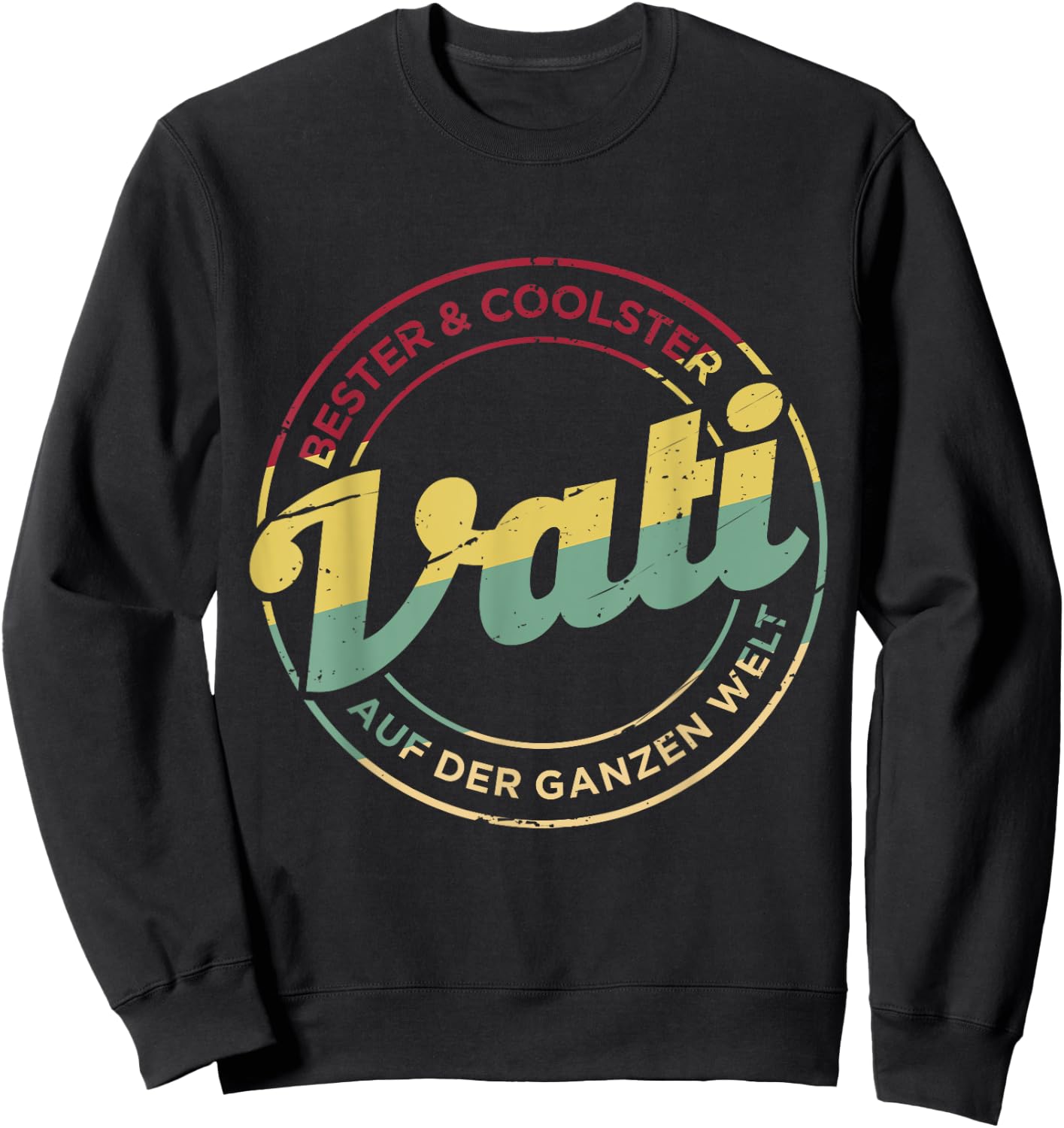 Coolster und Bester Vati der ganzen Welt Vintage Papa Motiv Sweatshirt - Sweatshirt | Black