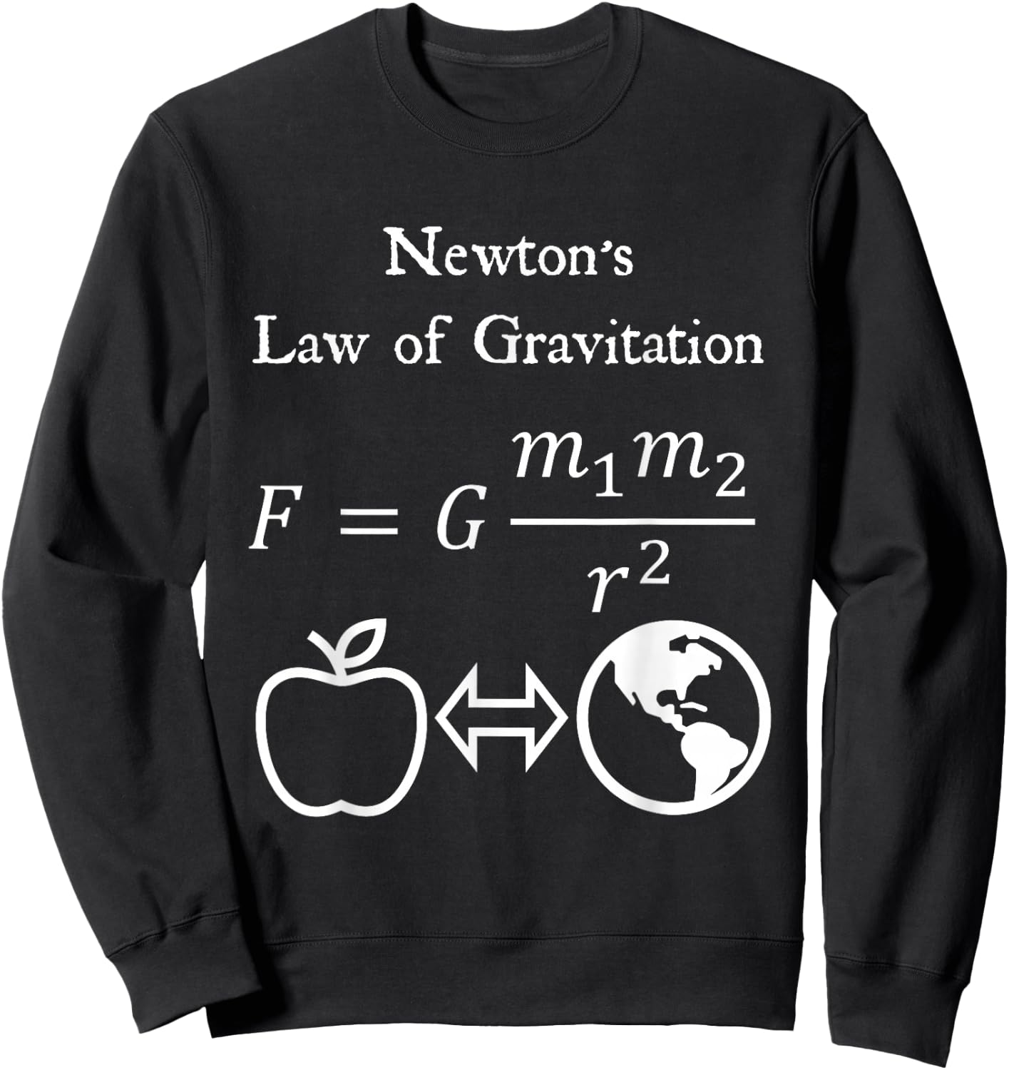Newton's Law of Gravitation Physics Math Teacher Nerdy Sweatshirt - Sweatshirt | Black