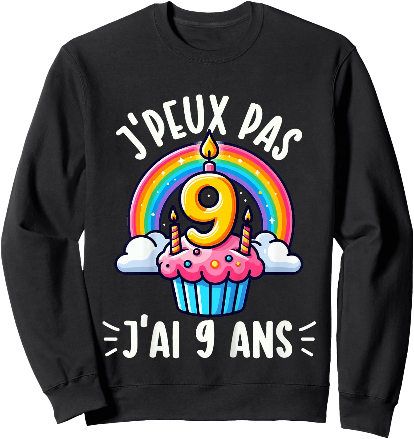 Kids Je Peux Pas Je ai 9 Ans Anniversaire Funny Funny Kawaii , Black, 2 Sweatshirt - Sweatshirt | Black