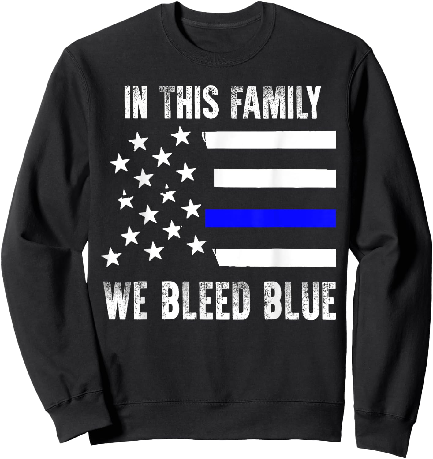 Police Cop Officer Shirt We Bleed Blue US Flag Gift Sweatshirt - Sweatshirt | Black