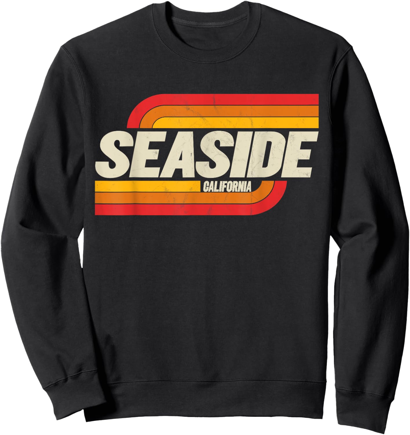 Seaside CA Vintage Souvenir Sweatshirt - Sweatshirt | Black