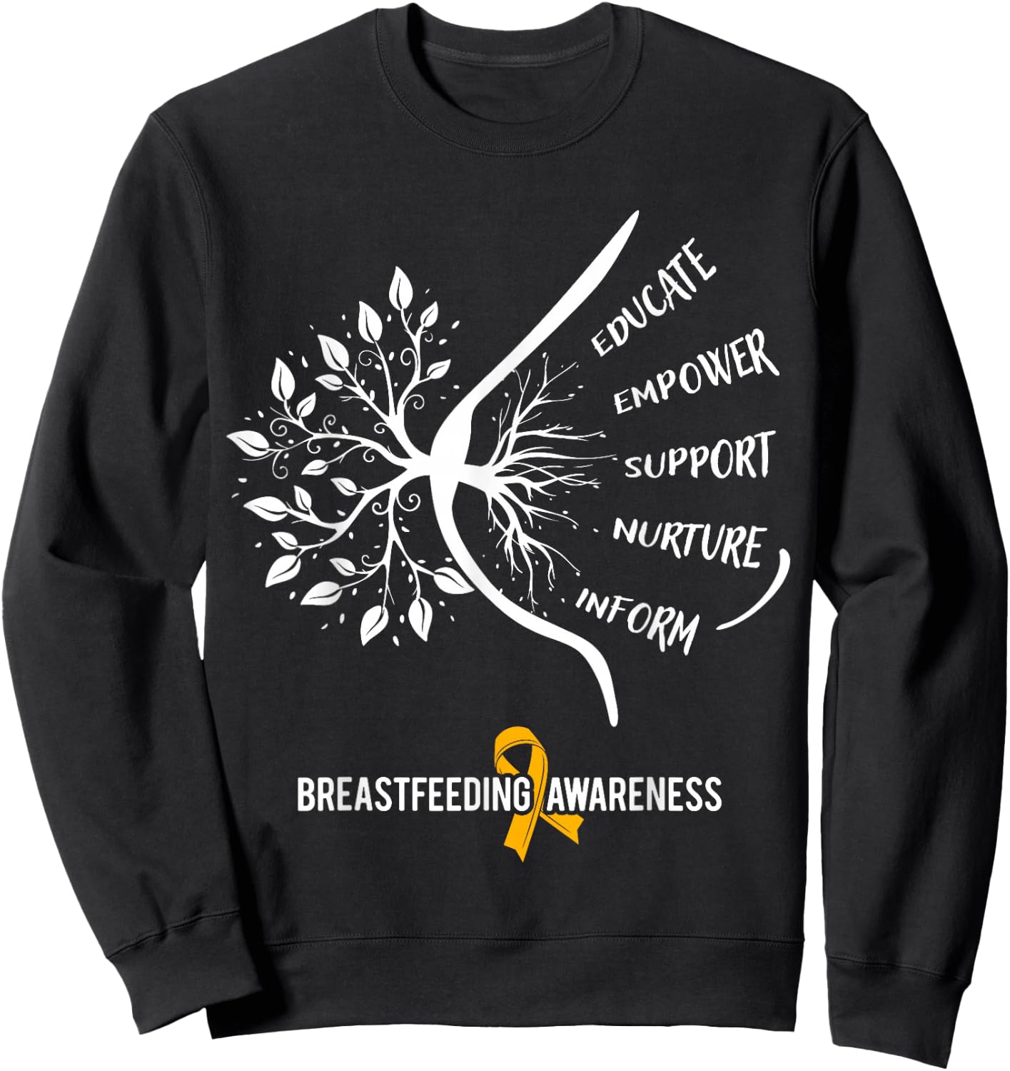 Breastfeeding Awareness Family USA Breast Milk Lactation Mom Sweatshirt - Sweatshirt | Black