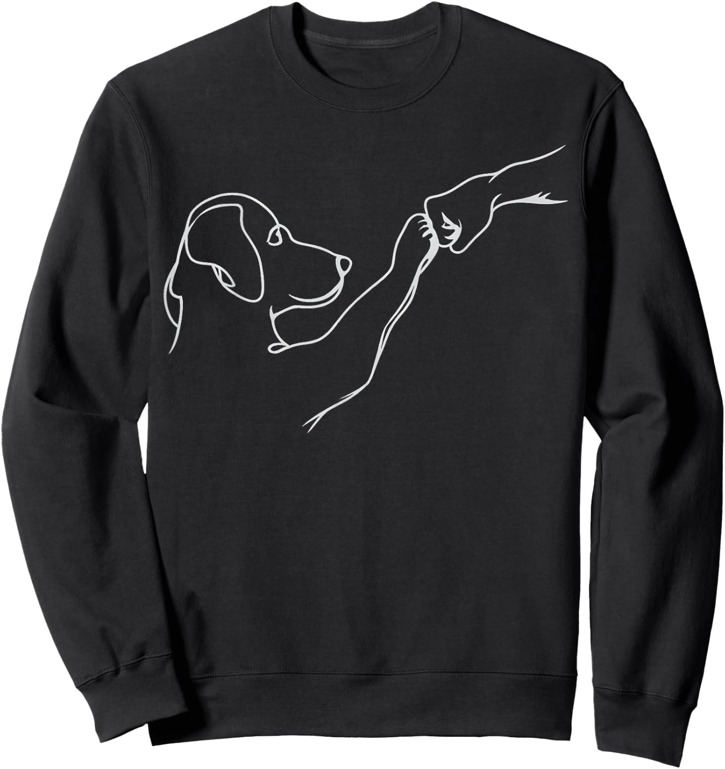 Dog and People Hitting Hand Dog Man Friendship Bump Dog Paw , black, S Sweatshirt - Sweatshirt | Black