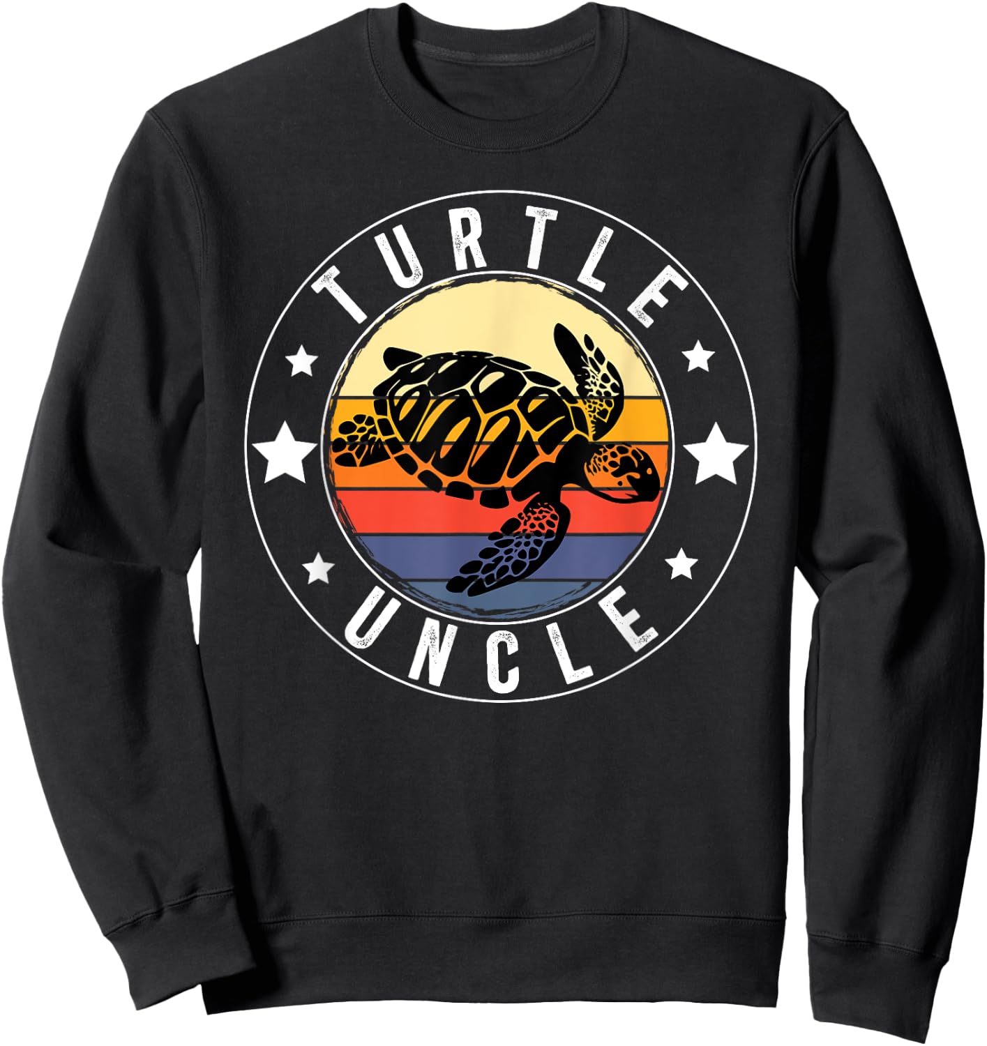 Turtle Uncle Retro Turtle Owner Turtle Lover Sweatshirt - Sweatshirt | Black