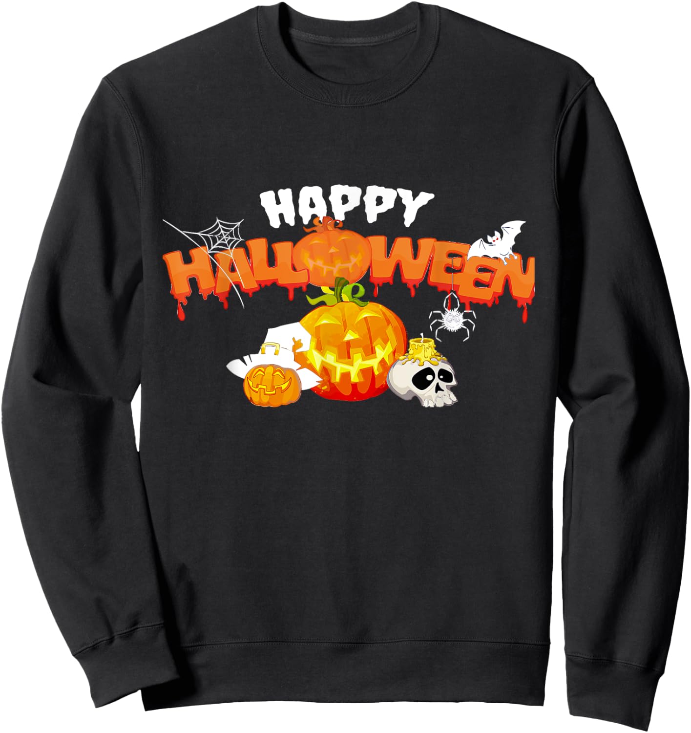 Trick Or Treat Halloween Funny Pumpkin Happy Halloween 2024 Sweatshirt - Sweatshirt | Black