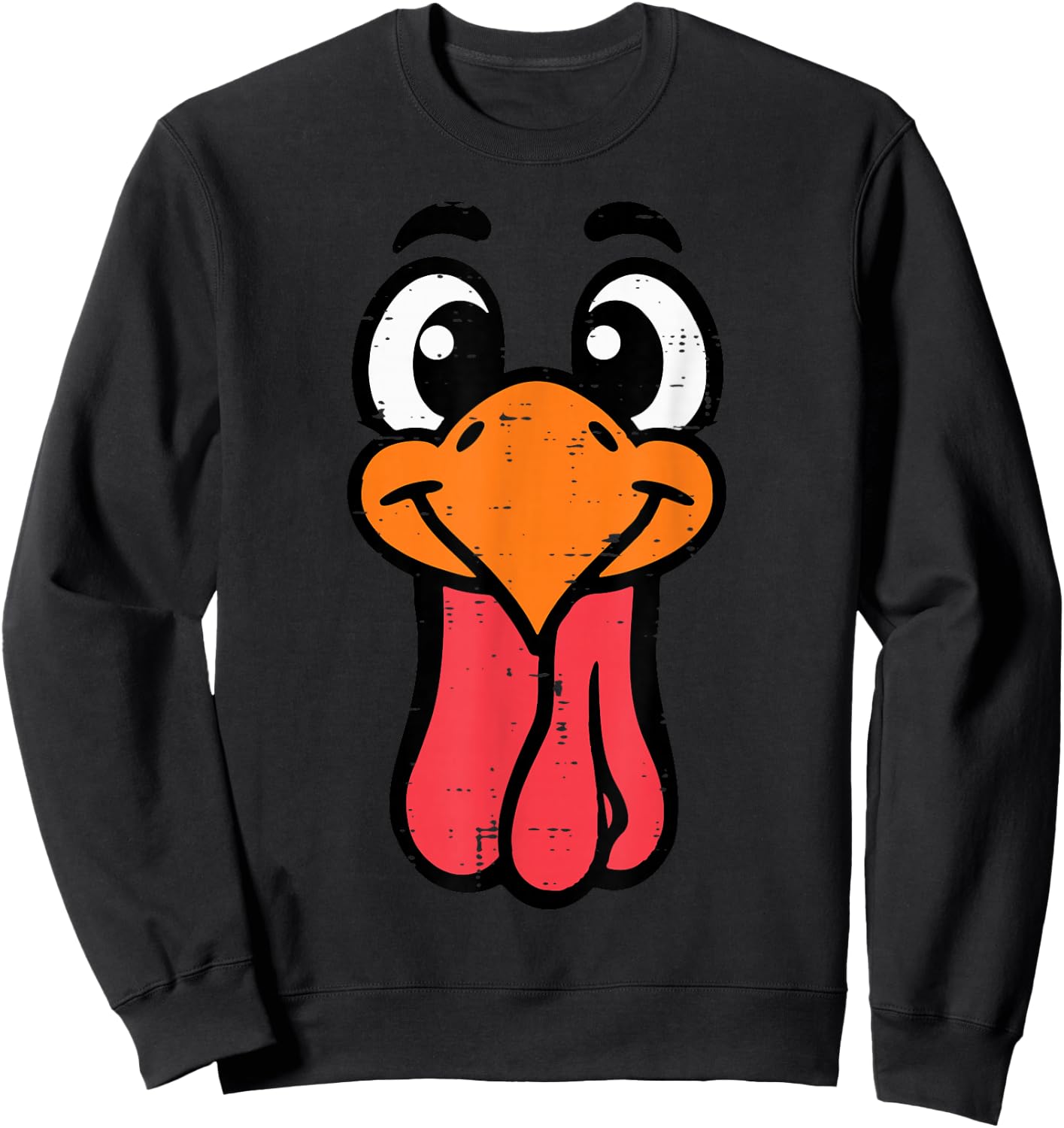 Thanksgiving Turkey Face Cute Toddler Boys Kids Men Women Sweatshirt - Sweatshirt | Black