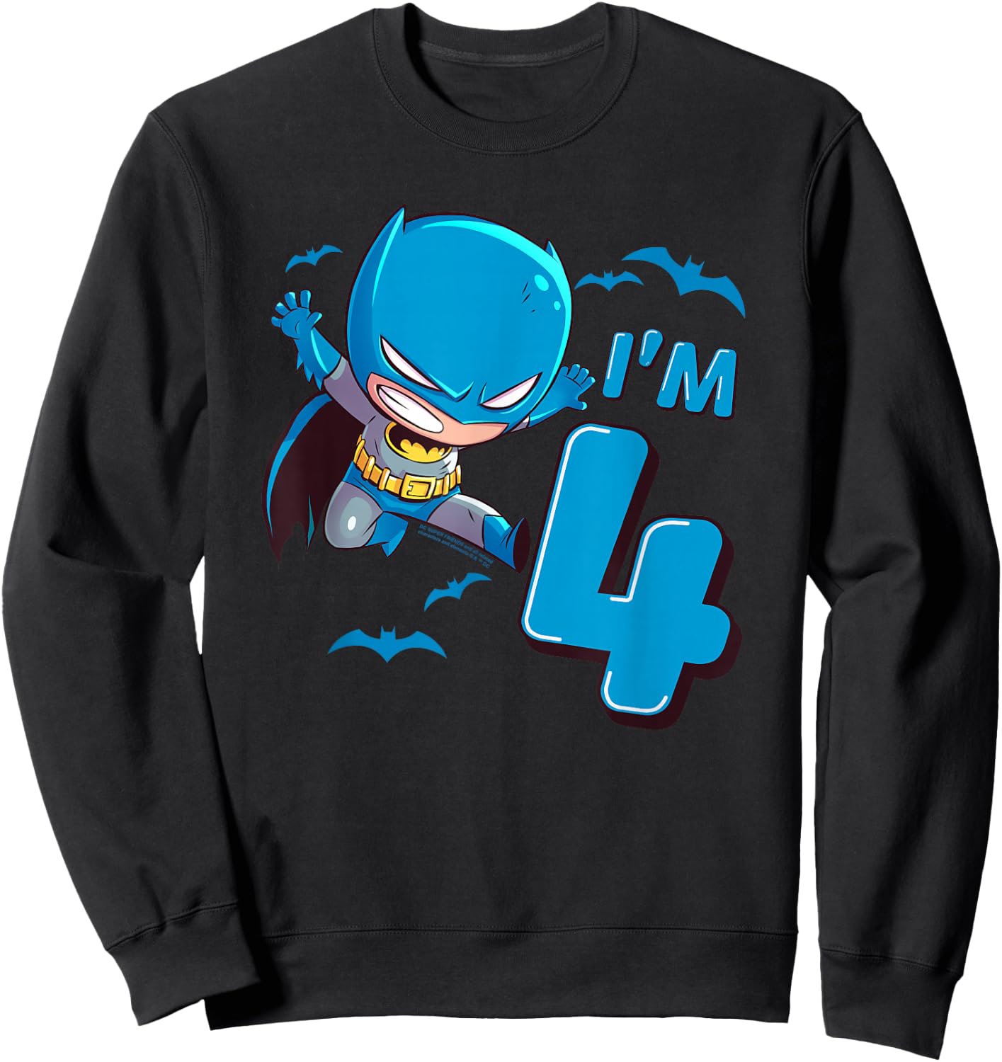 Batman 4th Birthday Cute I'm 4 Sweatshirt - Sweatshirt | Black