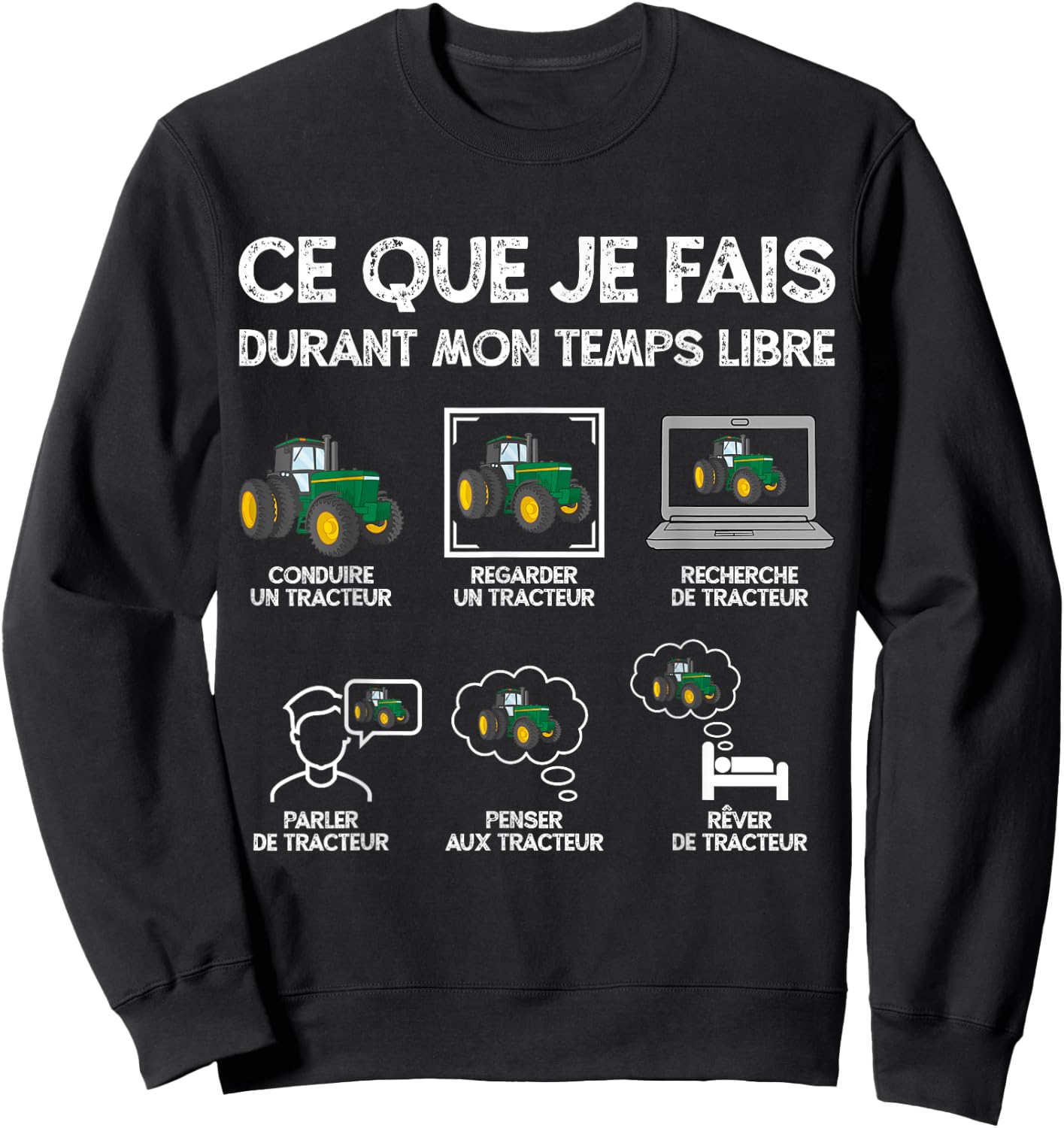 Tractor Man Woman Boys Child Farmer Farmer Sweatshirt - Sweatshirt | Black