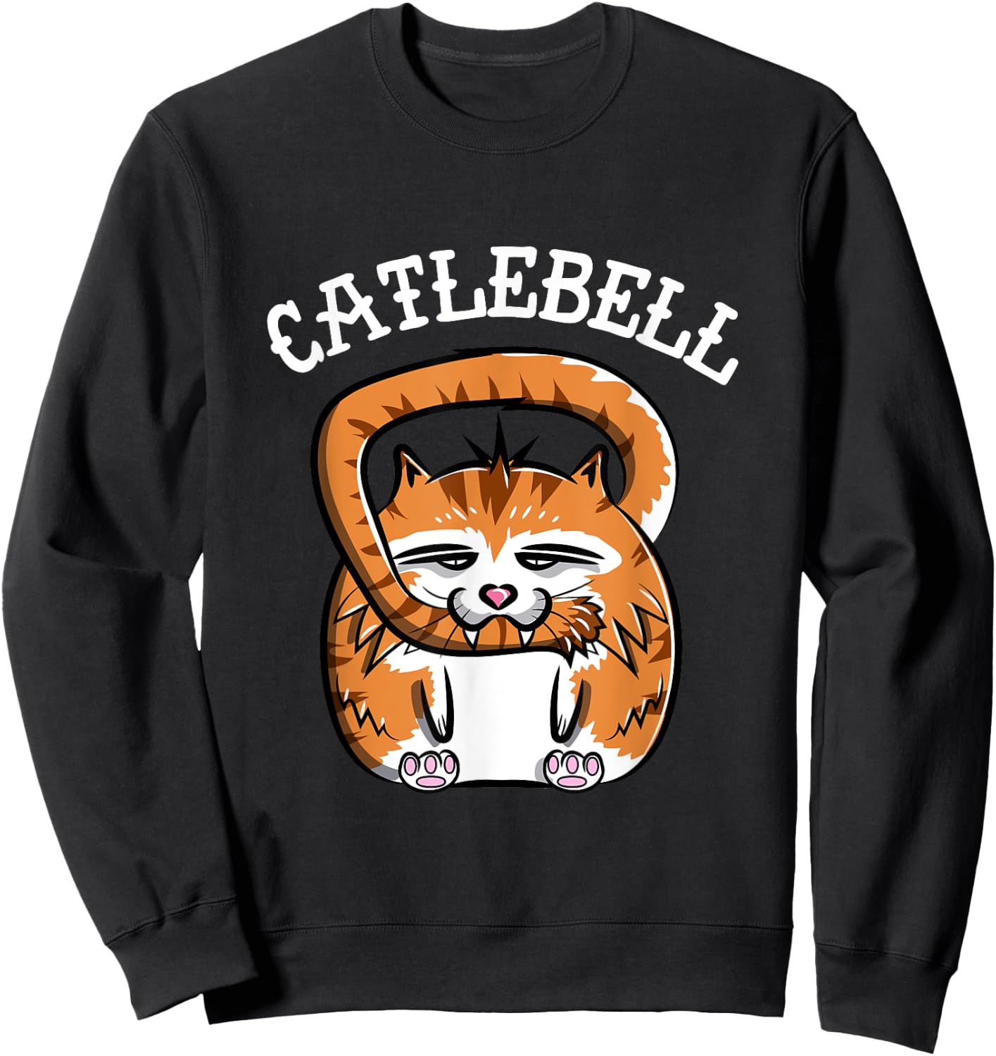 Catlebell Kettlebell Cat Workout T Shirt Gym Cat lover Women Kids Sweatshirt - Sweatshirt | Black