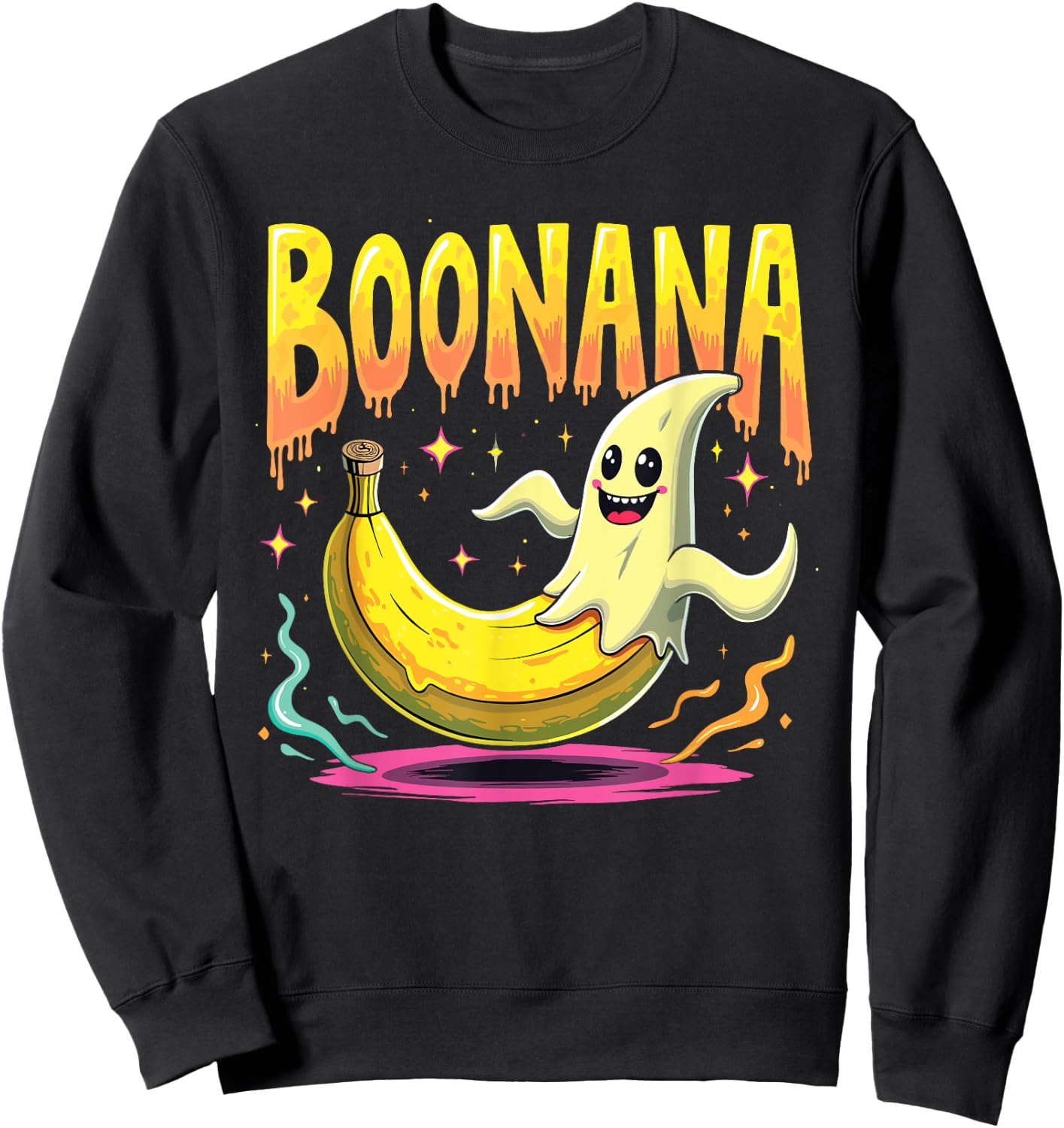 Boonana Costume Funny Ghost Banana for Halloween Sweatshirt - Sweatshirt | Black
