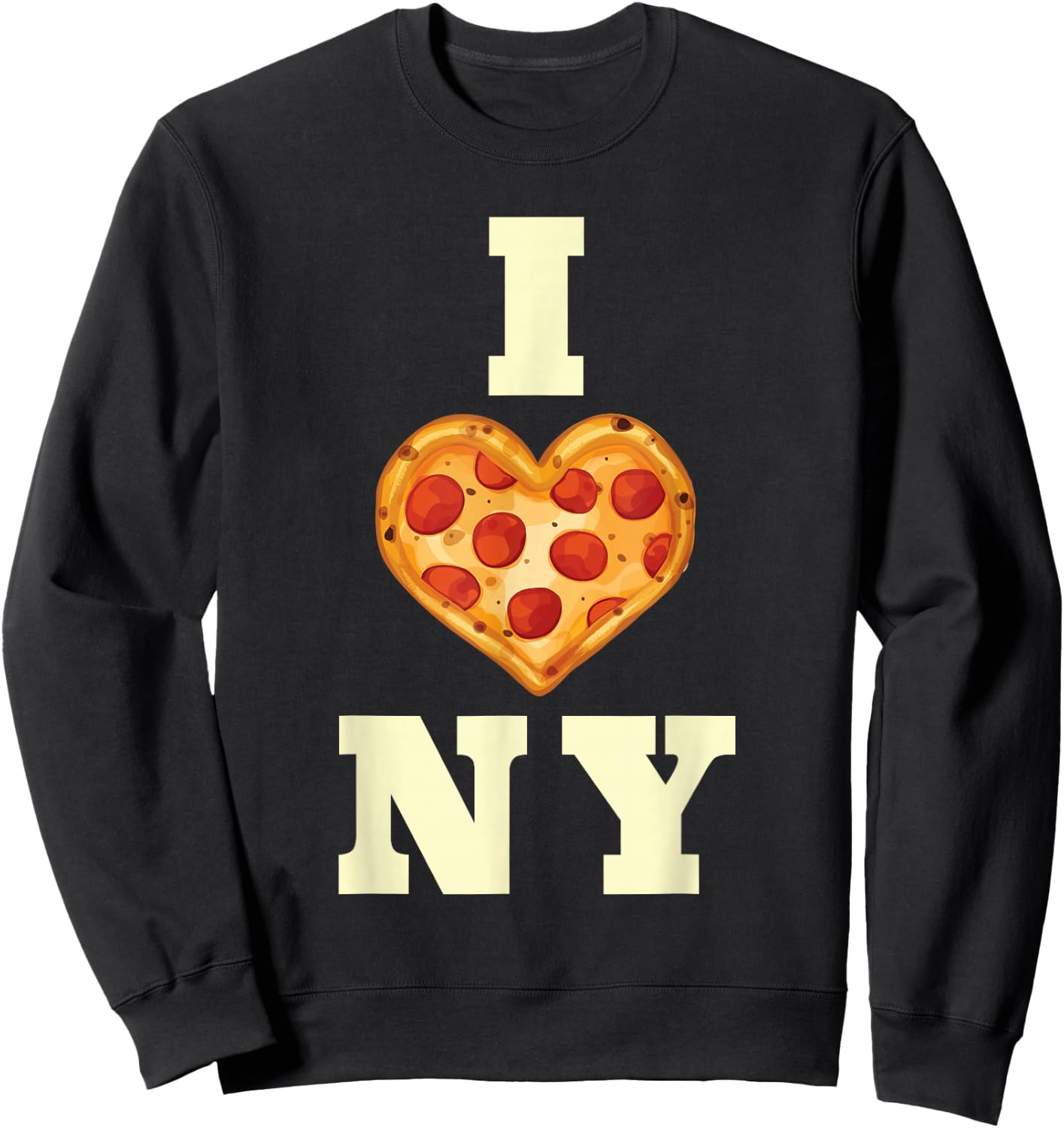 New York City Pizza Love Gift Big Apple State Souvenir Sweatshirt - Sweatshirt | Black