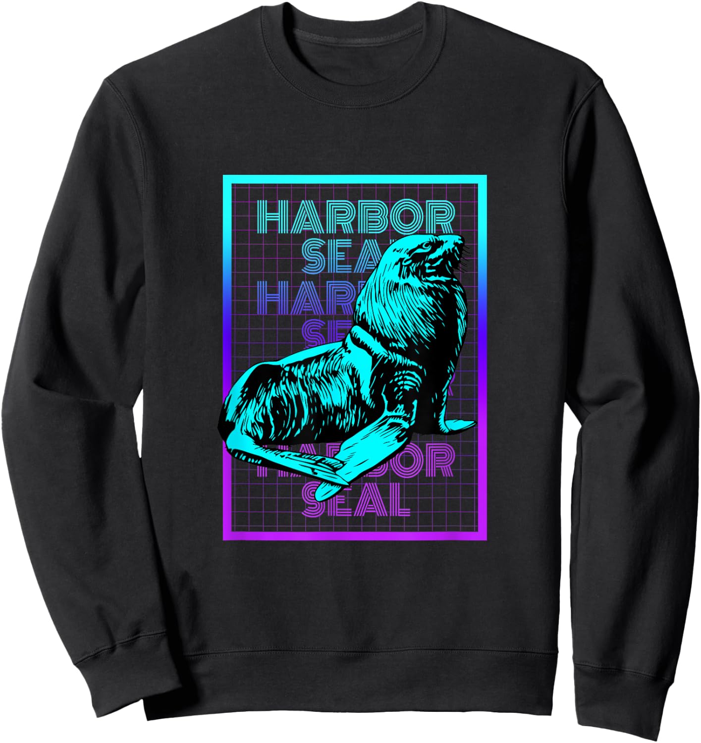 Harbor Seal Animal Vintage Retro Harbor Seal Sweatshirt - Sweatshirt | Black