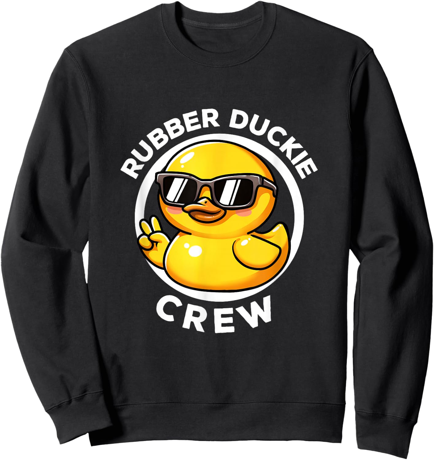 Rubber Duckie Crew I Love Ducks Lovers Funny Rubber Duck Sweatshirt - Sweatshirt | Black