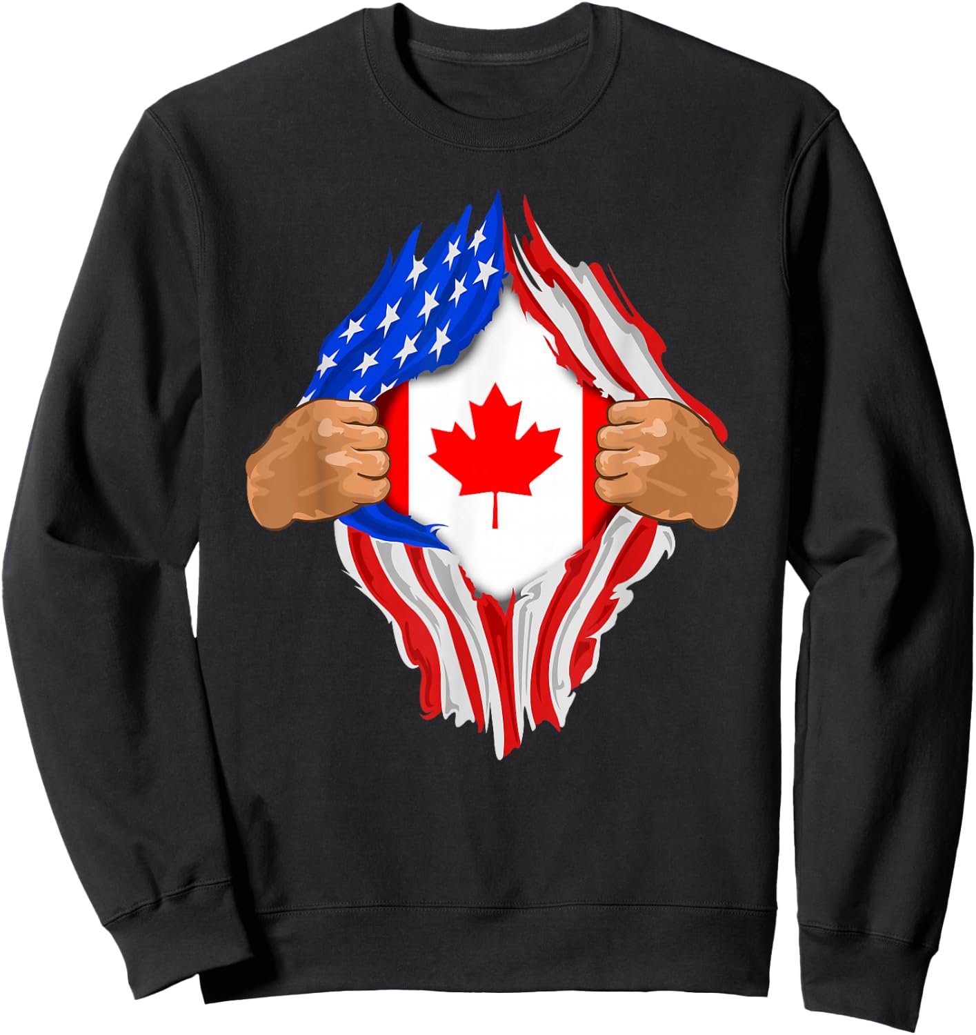 Canadian Blood Inside Me | Canada Flag Gift Sweatshirt - Sweatshirt | Black