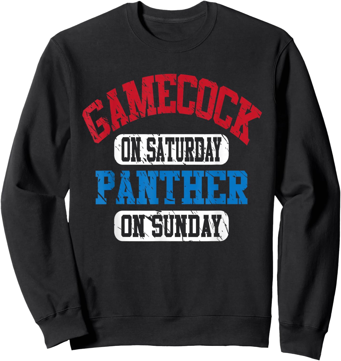 Gamecock On Saturday Panther On Sunday Fanny Vintage Sports Sweatshirt - Sweatshirt | Black
