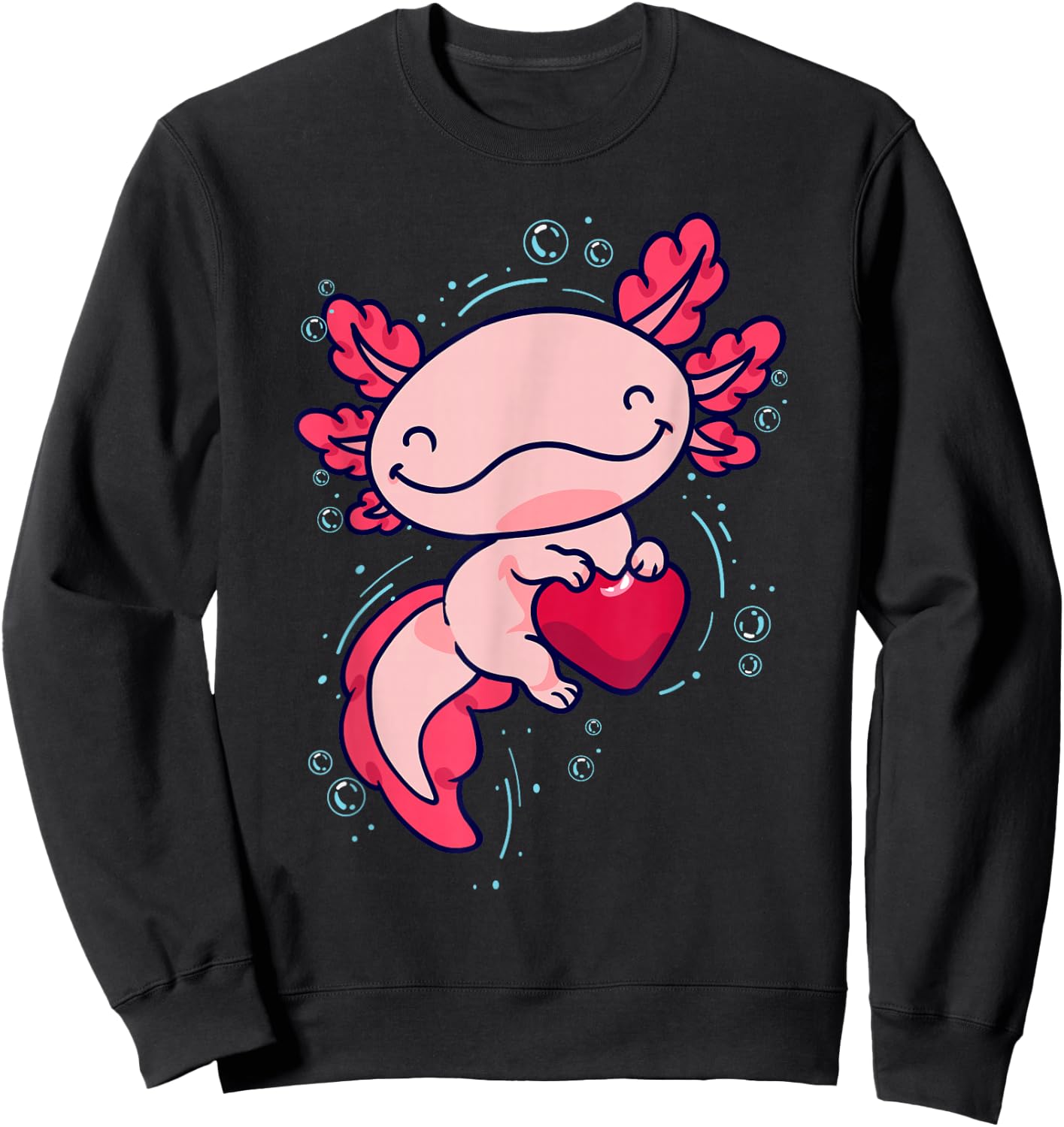 Axolotl Shirt Axolotl Shirts For Girls Boys Kids Cute Heart Sweatshirt - Sweatshirt | Black