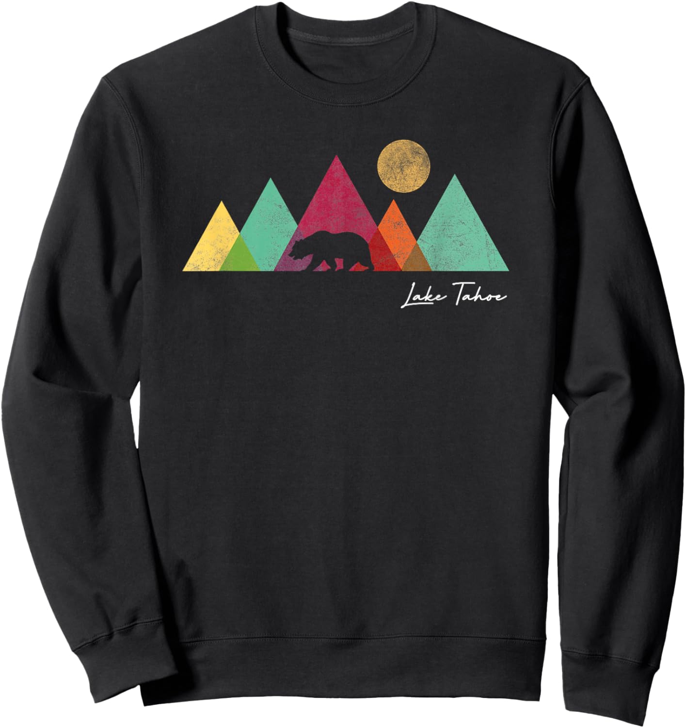 Lake Tahoe California Retro Mountain Souvenir Sweatshirt - Sweatshirt | Black