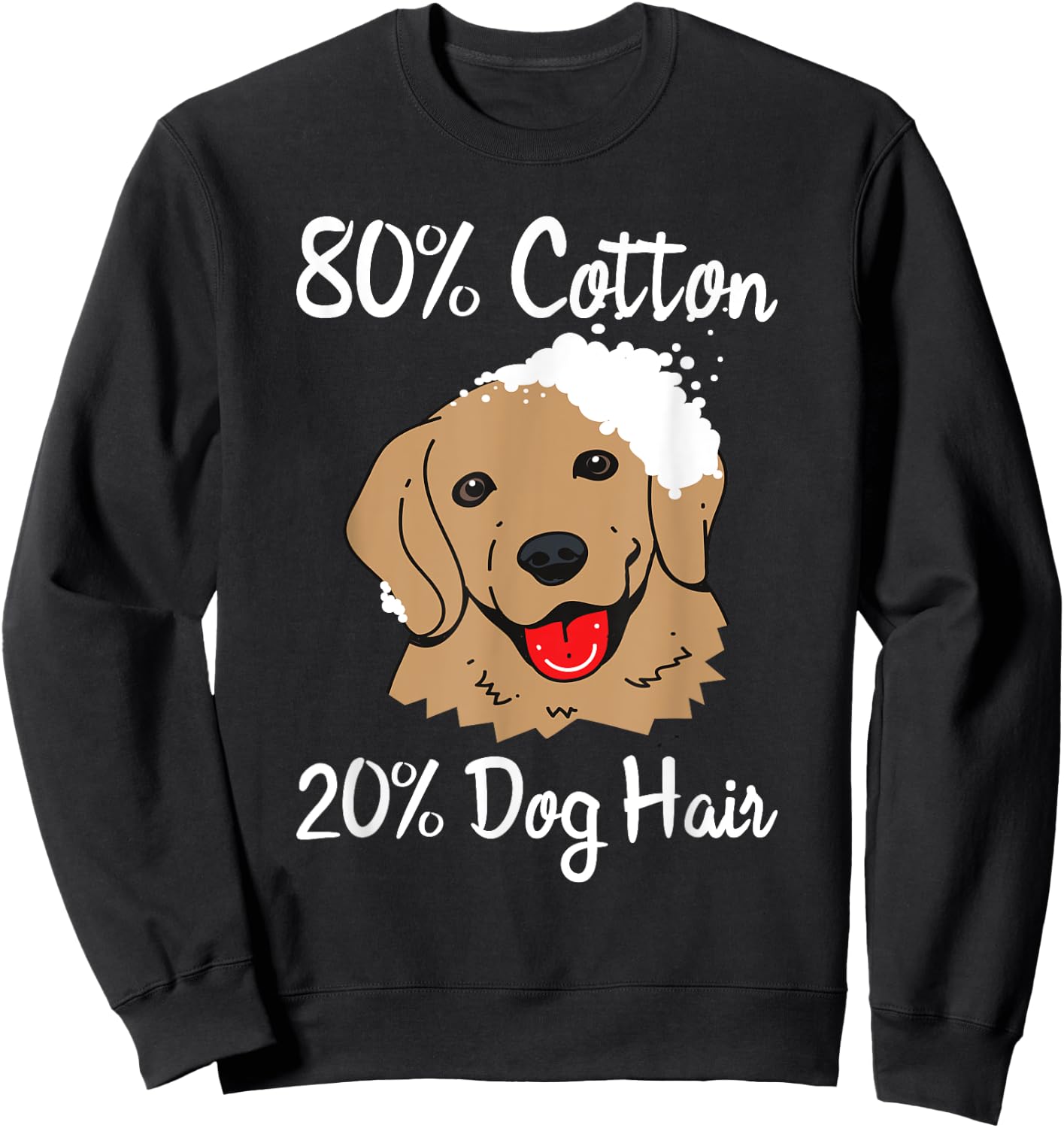 80% Cotton 20% Dog Hair Men Women Kids Sweatshirt - Sweatshirt | Black