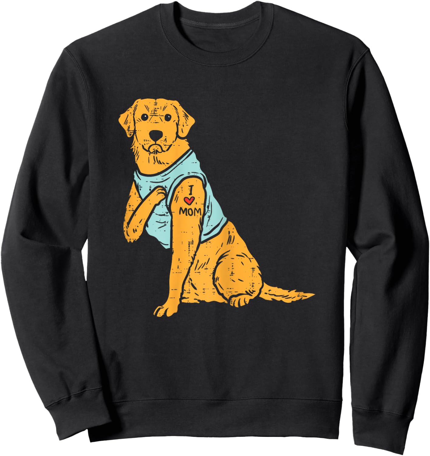 I Love Mom Golden Retriever Labrador Dog Lover Women Gift Sweatshirt - Sweatshirt | Black