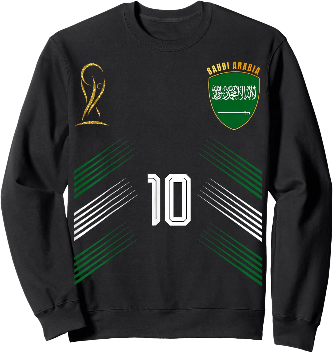 Saudi Arabia Flag Saudi Arabian Pride Lovers Retro Sweatshirt - Sweatshirt | Black