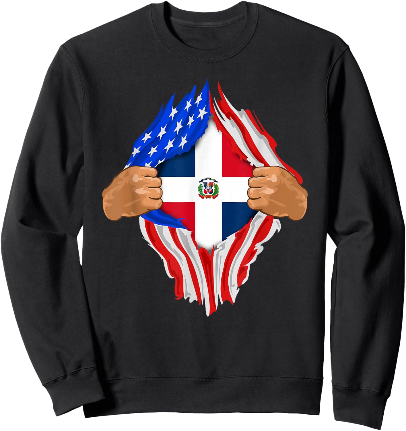 Dominican Blood Inside Me Shirt Dominican Republic Flag Gift Sweatshirt - Sweatshirt | Black
