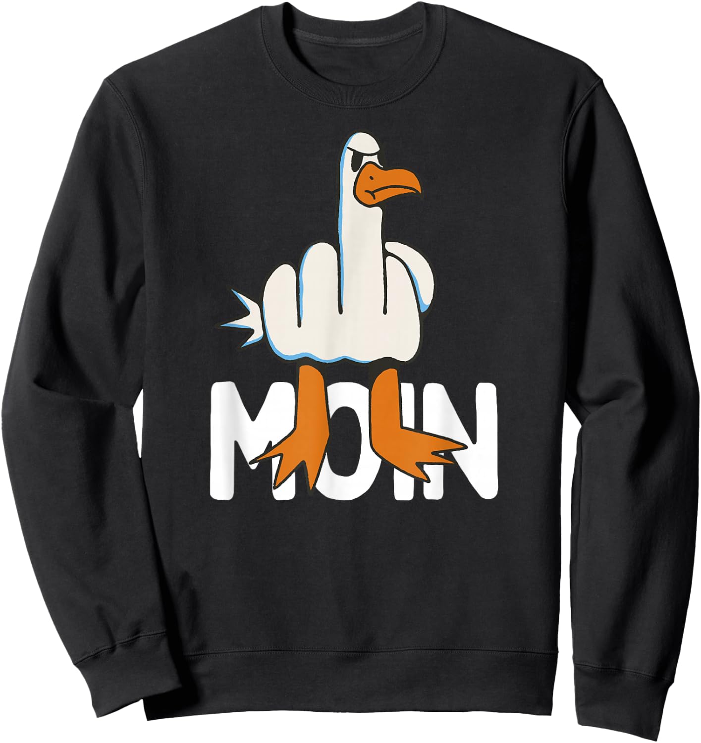 Hamburger Möwe Moin Middle Finger Funny Hamburg , gray Sweatshirt - Sweatshirt | Black