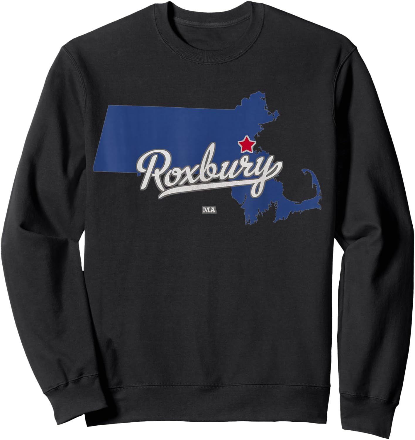 Roxbury Massachusetts Boston MA Map Sweatshirt - Sweatshirt | Black