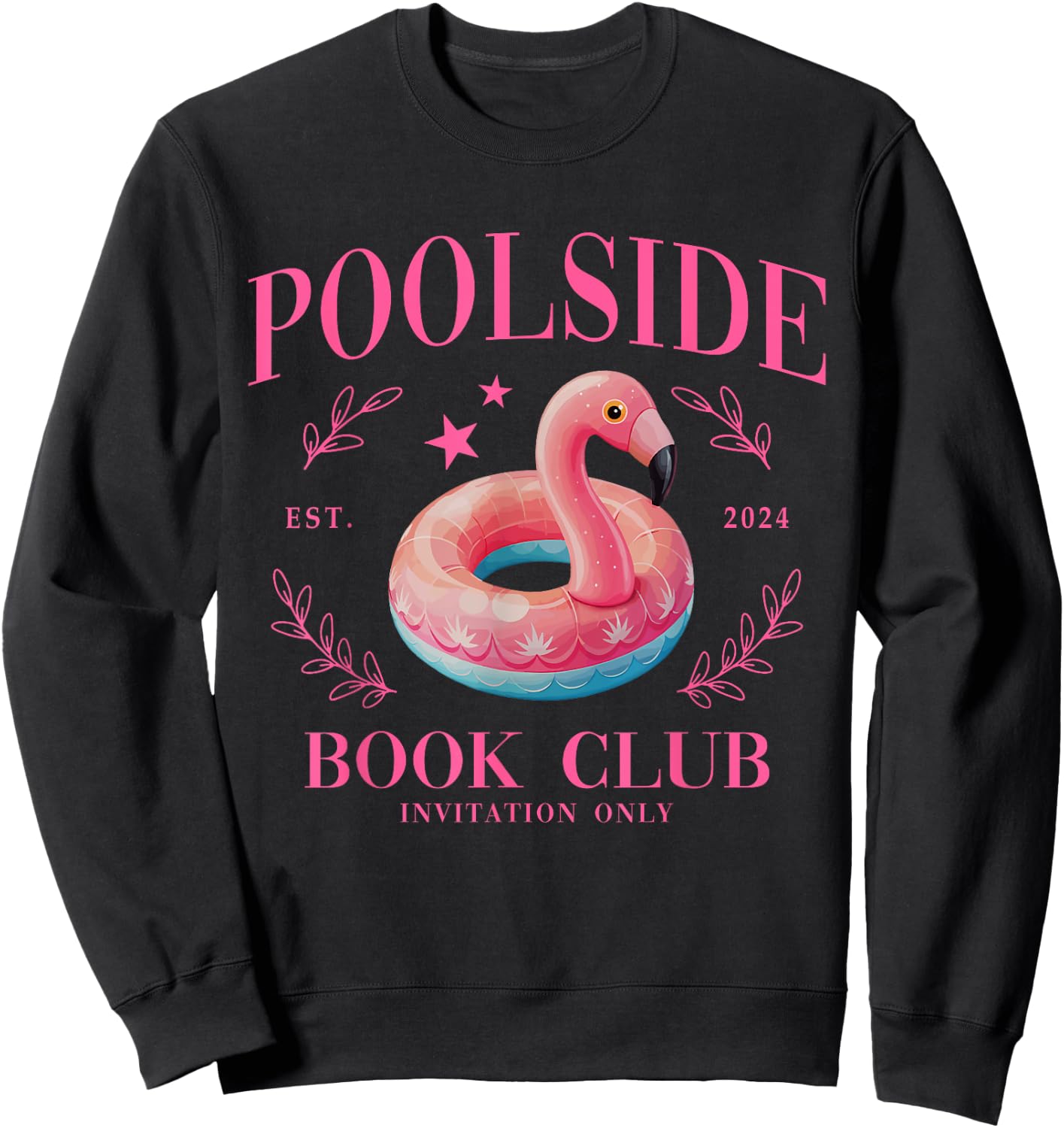 Poolside Book Club Pool Summer Vacation Swimming Women Sweatshirt - Sweatshirt | Black